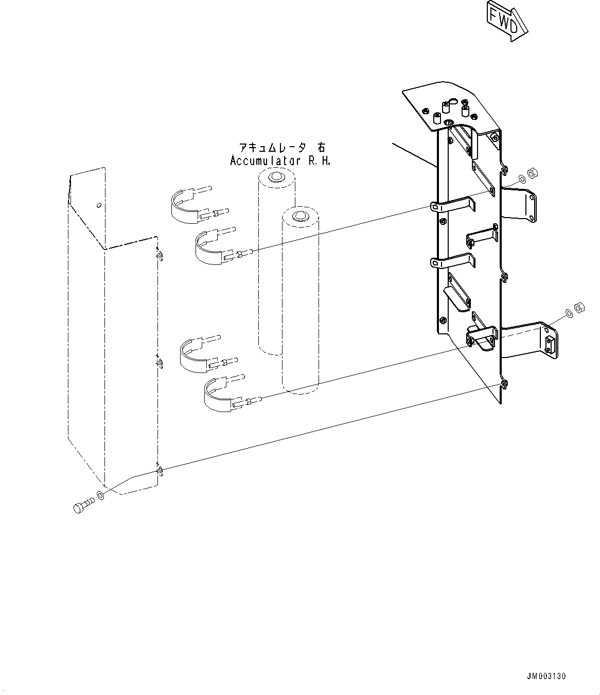 Komatsu parts book diagram for HD785-NI-7 S/N N10561-UP: ACCUMULATOR (ACCUMULATOR COVER) (1/2)