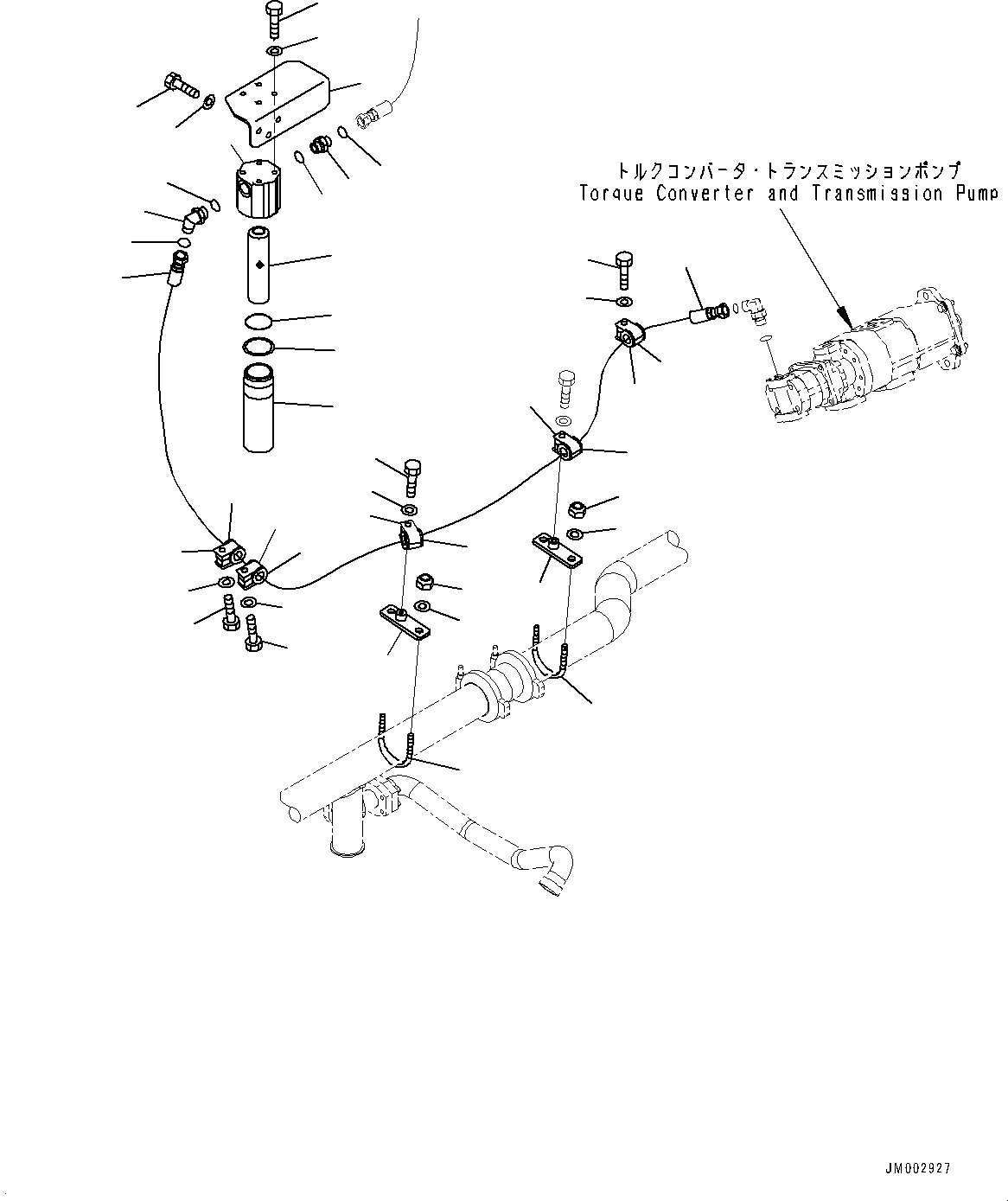 Komatsu parts book diagram for HD785-NI-7 S/N N10561-UP: BRAKE PIPING (AUTO-GREASING SYSTEM) (FILTER PIPING)