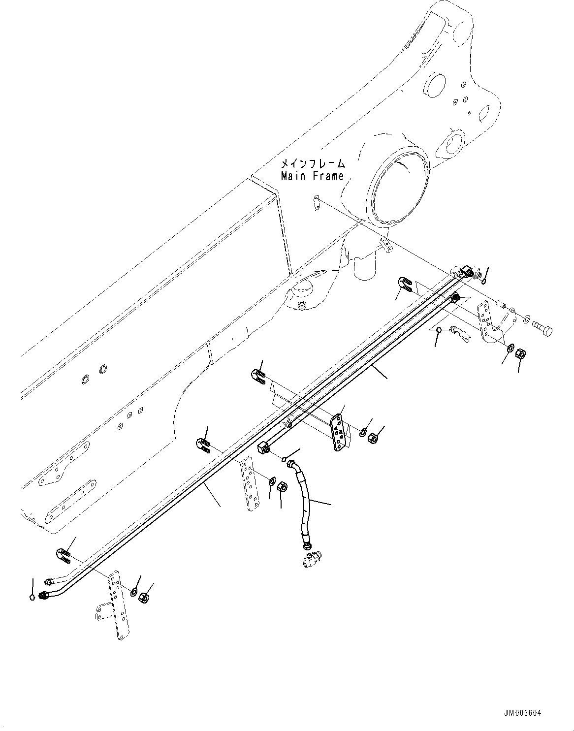 Komatsu parts book diagram for HD785-NI-7 S/N N10561-UP: BRAKE PIPING (AUTO SPIN REGULATOR (ASR), OIL FILLER CAP LOCK AND COVER LOCK) (PIPING)