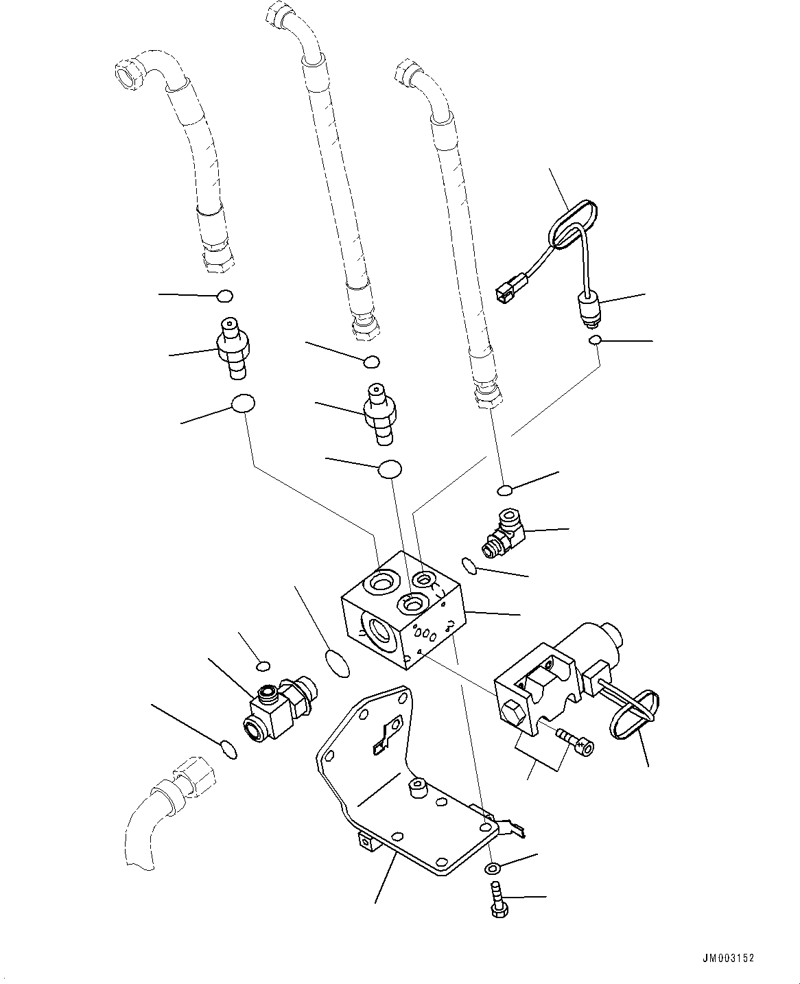 Komatsu parts book diagram for HD785-NI-7 S/N N10561-UP: BRAKE PIPING (AUTO SPIN REGULATOR (ASR), OIL FILLER CAP LOCK AND COVER LOCK) (PARKING BRAKE VALVE)