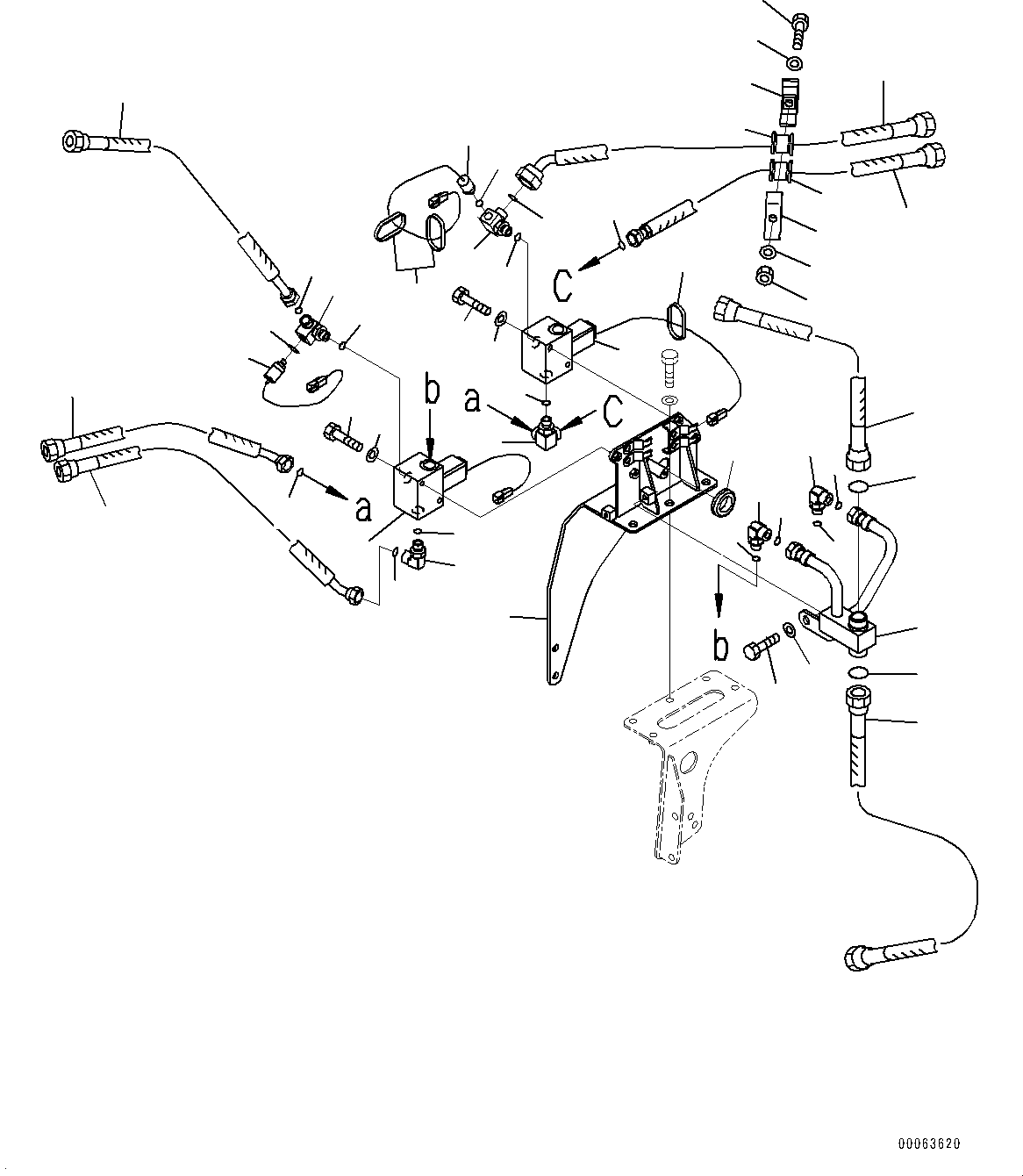 Komatsu parts book diagram for HD785-NI-7 S/N N10561-UP: BRAKE PIPING (AUTO SPIN REGULATOR (ASR), AUTO-GREASING SYSTEM) (INNER PARTS, PROPORTIONAL VALVE)