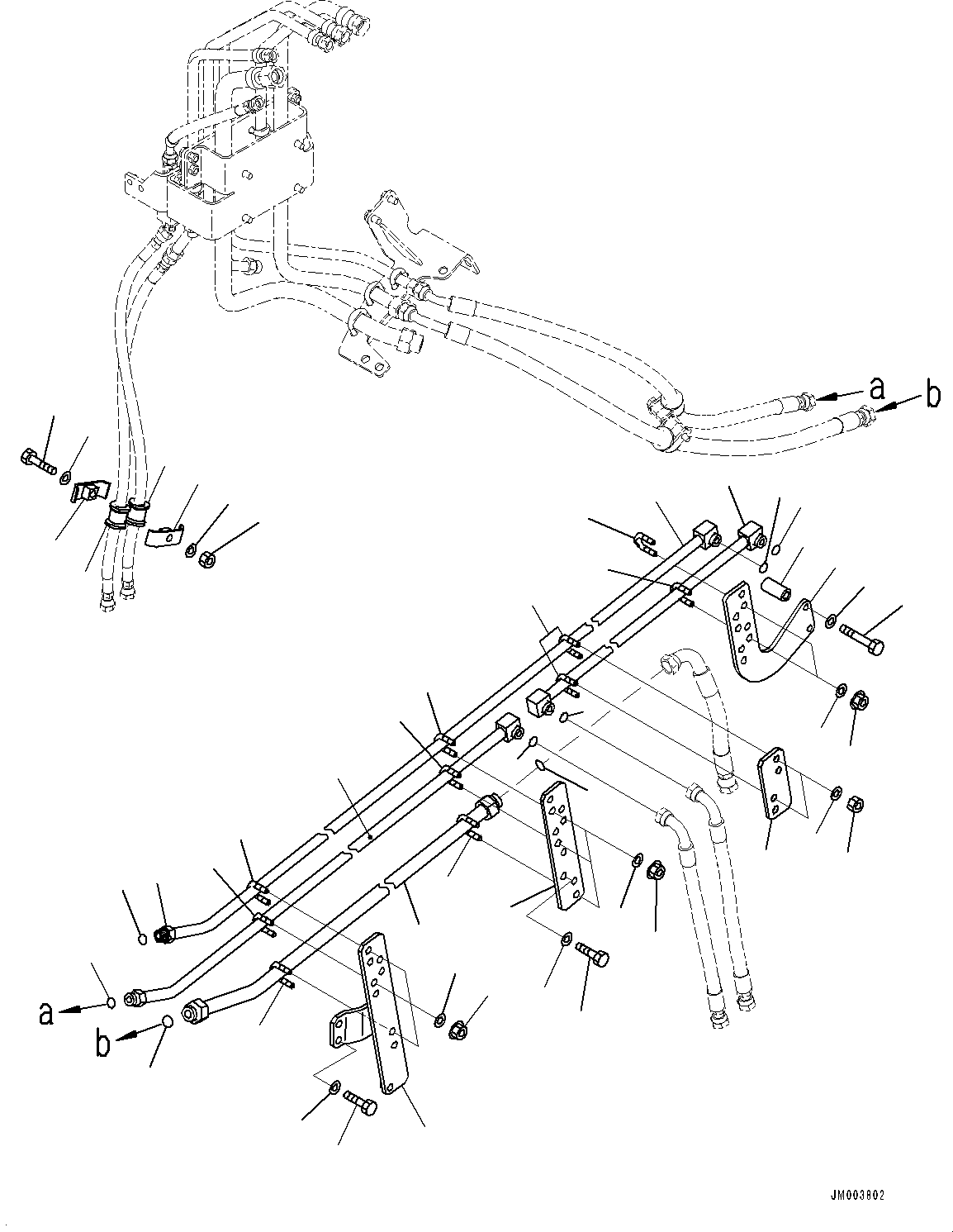 Komatsu parts book diagram for HD785-NI-7 S/N N10561-UP: BRAKE PIPING (ANTI-SKID BRAKE SYSTEM (ABS), OIL QUICK CHARGE, WITHOUT AUTO SPIN REGULATOR (ASR)) (FRAME R.H.) (3/3)