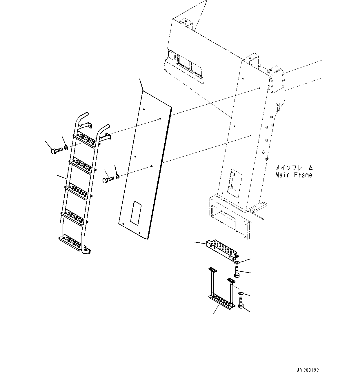 Komatsu parts book diagram for HD785-NI-7 S/N N10561-UP: FRONT SUPPORT (WITH FOG LAMP) (BRACKET) (2/2)
