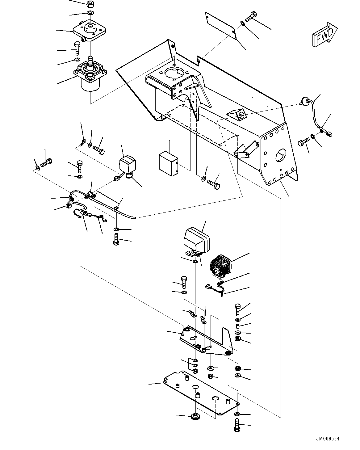 Komatsu parts book diagram for HD785-NI-7 S/N N10561-UP: FRONT SUPPORT (LED HEADLAMP) (L.H.)