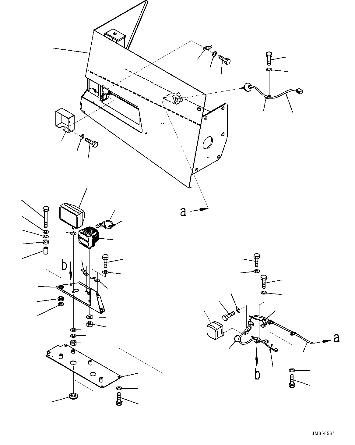 Komatsu parts book diagram for HD785-NI-7 S/N N10561-UP: FRONT SUPPORT (LED HEADLAMP) (R.H.)