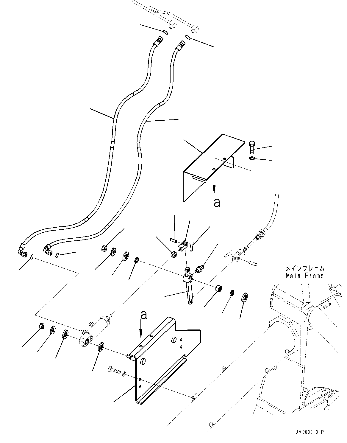 Komatsu parts book diagram for HD785-NI-7 S/N N10561-UP: EXHAUST BRAKE (SUSPENSION, HYDRONEUMATIC) (MOUNTING BRACKET) (2/4)