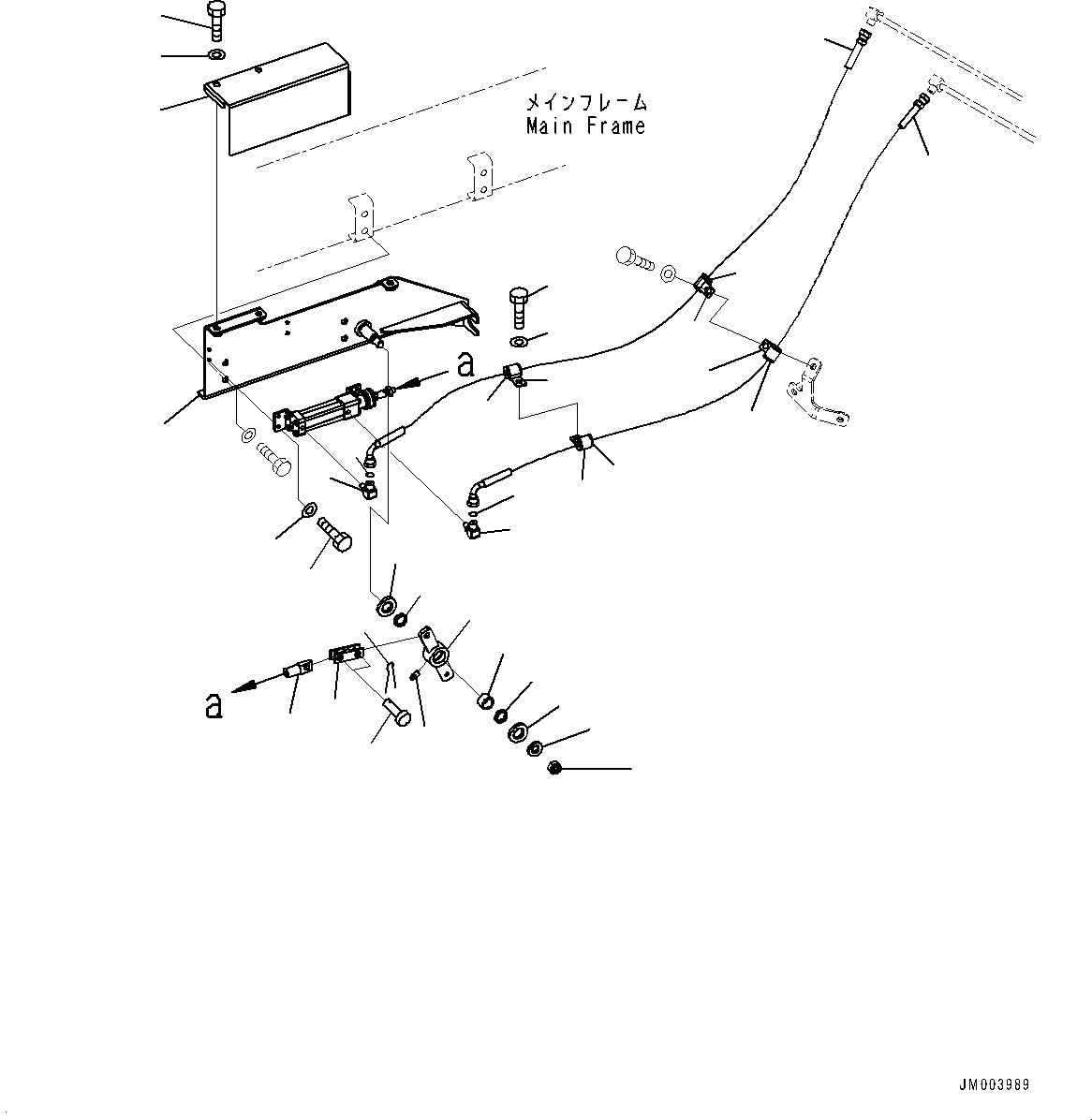 Komatsu parts book diagram for HD785-NI-7 S/N N10561-UP: EXHAUST BRAKE (SUSPENSION, HYDRONEUMATIC) (MOUNTING BRACKET) (3/4)
