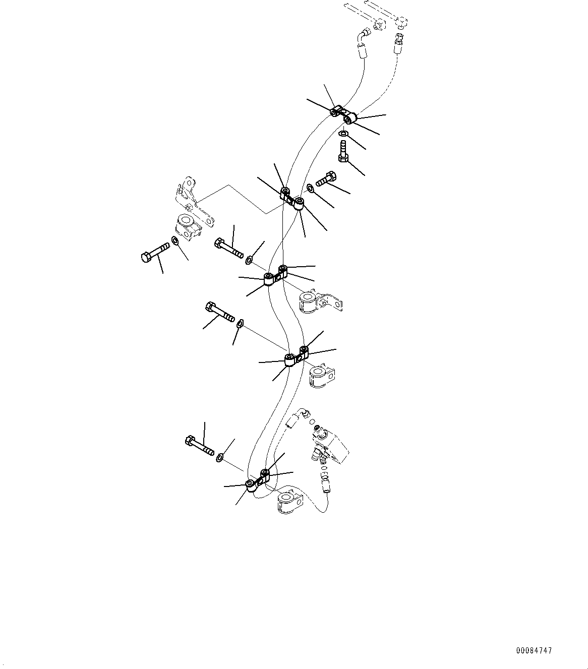 Komatsu parts book diagram for HD785-NI-7 S/N N10561-UP: EXHAUST BRAKE (SUSPENSION, HYDRONEUMATIC) (MOUNTING PARTS)