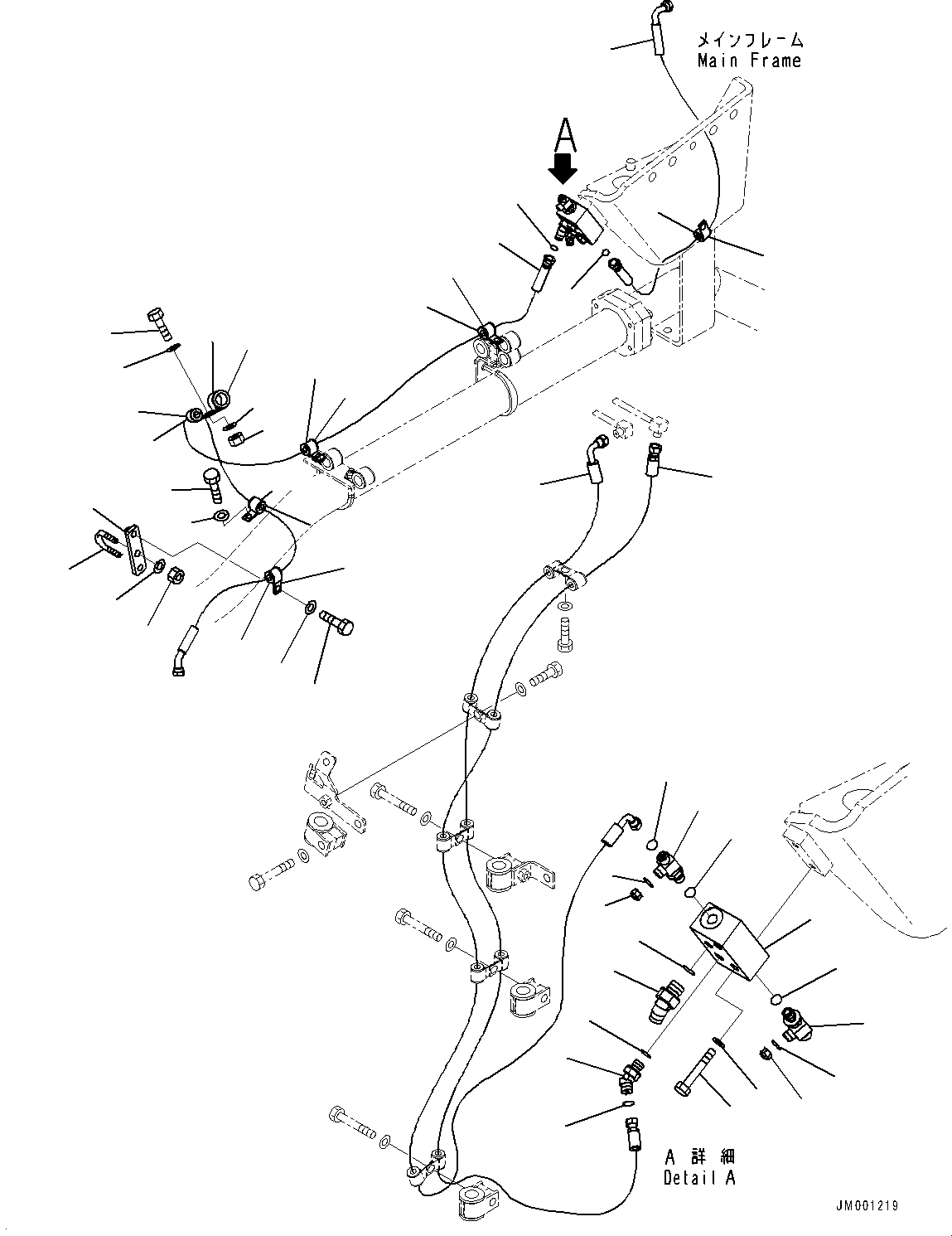 Komatsu parts book diagram for HD785-NI-7 S/N N10561-UP: EXHAUST BRAKE (SUSPENSION, HYDRONEUMATIC) (AUTO SUSPENSION PIPING)