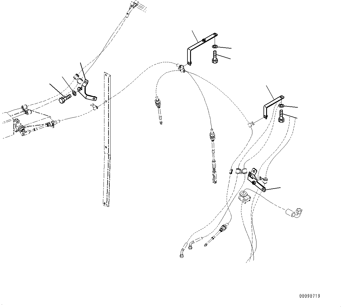 Komatsu parts book diagram for HD785-NI-7 S/N N10561-UP: EXHAUST BRAKE (SUSPENSION, HYDRONEUMATIC) (BRACKET) (1/2)