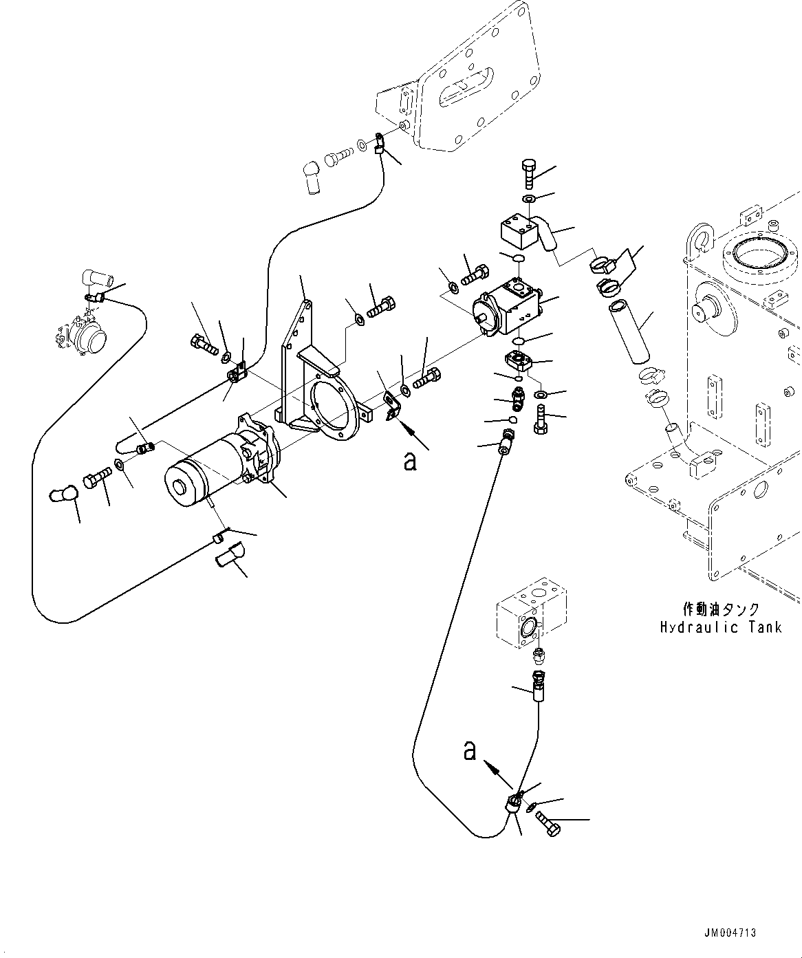 Komatsu parts book diagram for HD785-NI-7 S/N N10561-UP: EMERGENCY STEERING MOTOR (MOTOR)