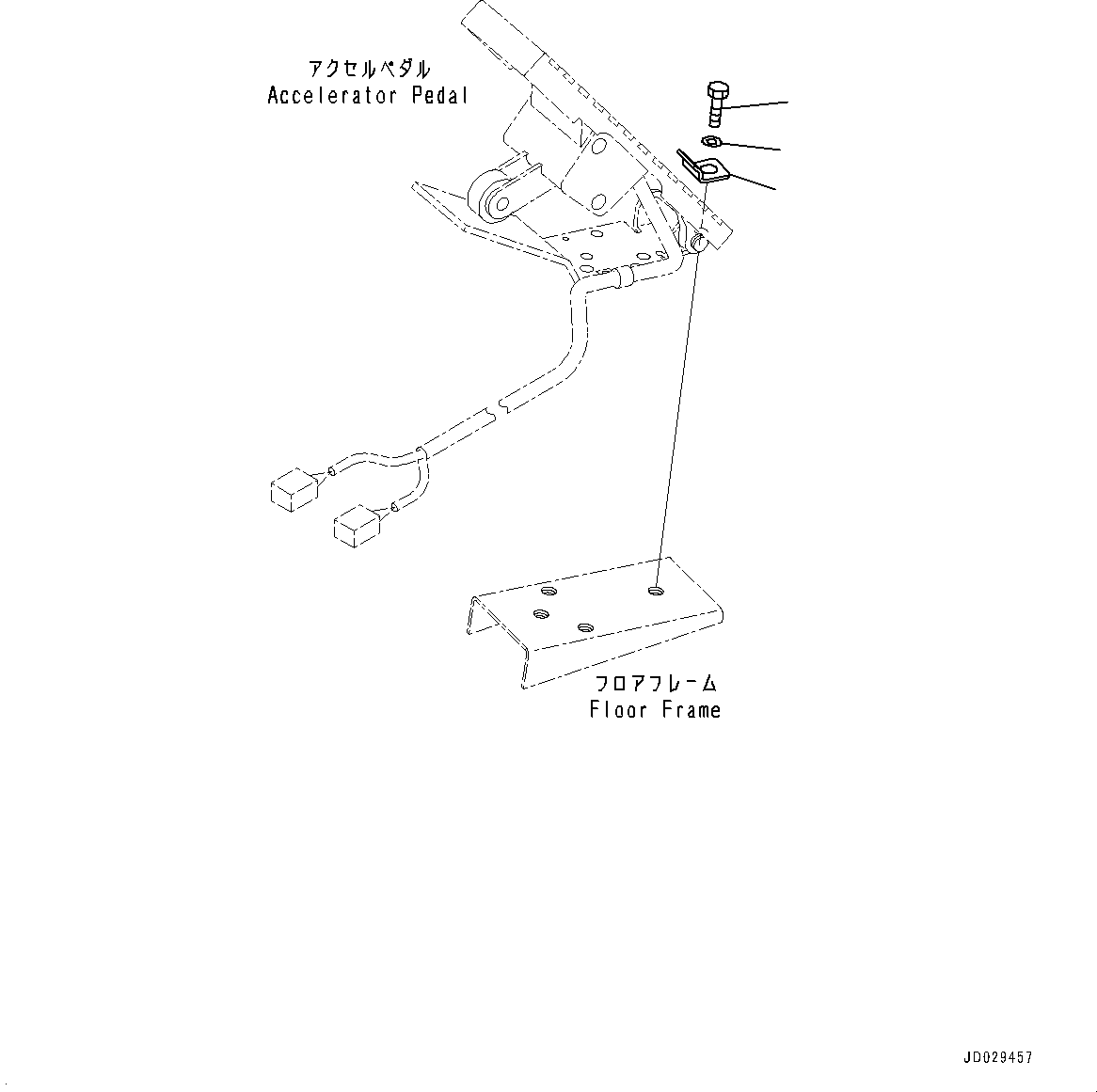 Komatsu parts book diagram for HD785-NI-7 S/N N10561-UP: CAB AND CAB FLOOR GROUP, ACCELERATOR PEDAL MOUNTING