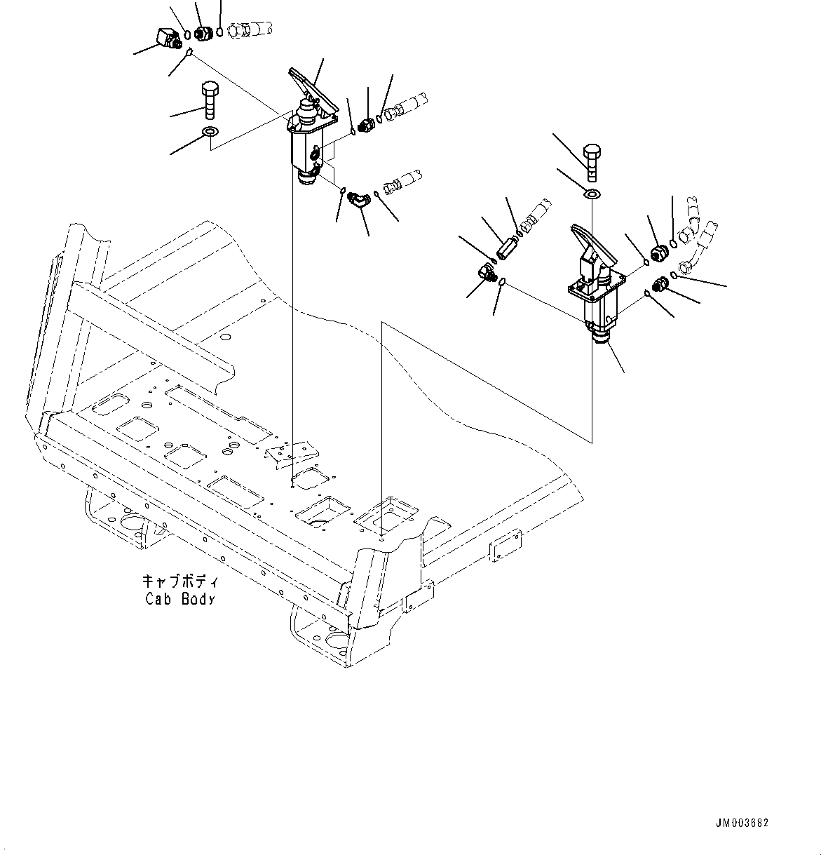Komatsu parts book diagram for HD785-NI-7 S/N N10561-UP: CAB AND CAB FLOOR GROUP, BRAKE CONTROL VALVE