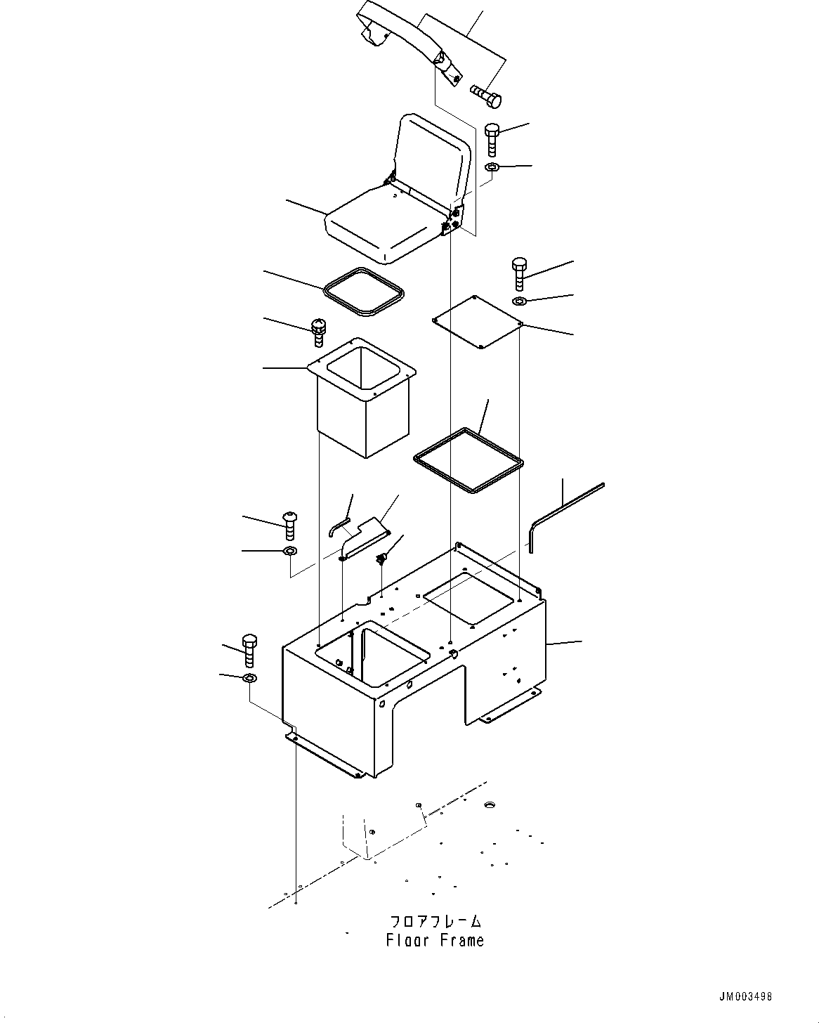 Komatsu parts book diagram for HD785-NI-7 S/N N10561-UP: CAB AND CAB FLOOR GROUP, AUXILIARY SEAT