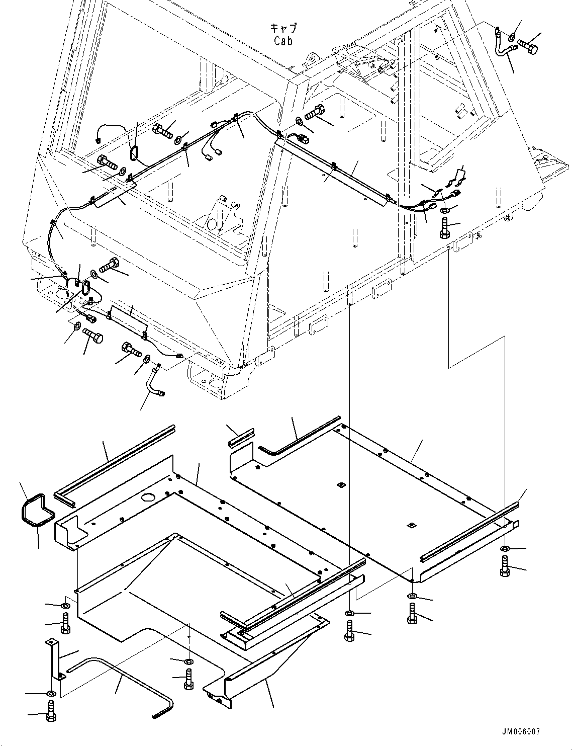 Komatsu parts book diagram for HD785-NI-7 S/N N10561-UP: CAB AND CAB FLOOR GROUP, CAB WIRING HARNESS AND UNDER COVER