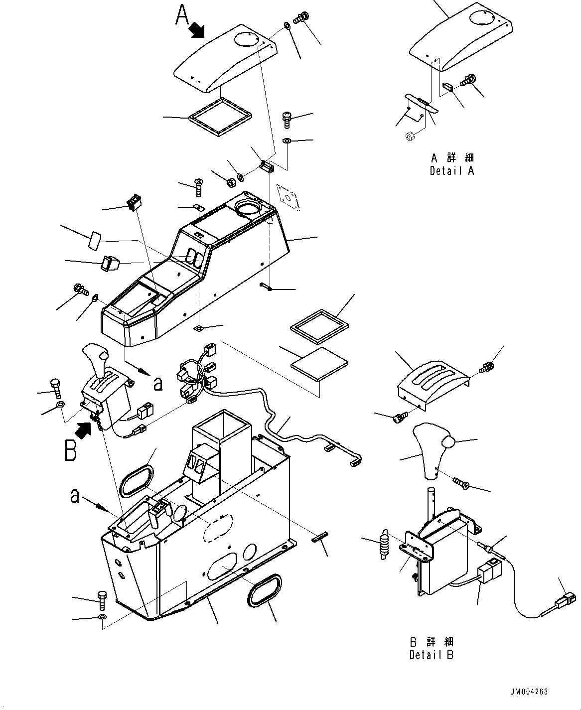 Komatsu parts book diagram for HD785-NI-7 S/N N10561-UP: CAB AND CAB FLOOR GROUP, CONSOLE BOX