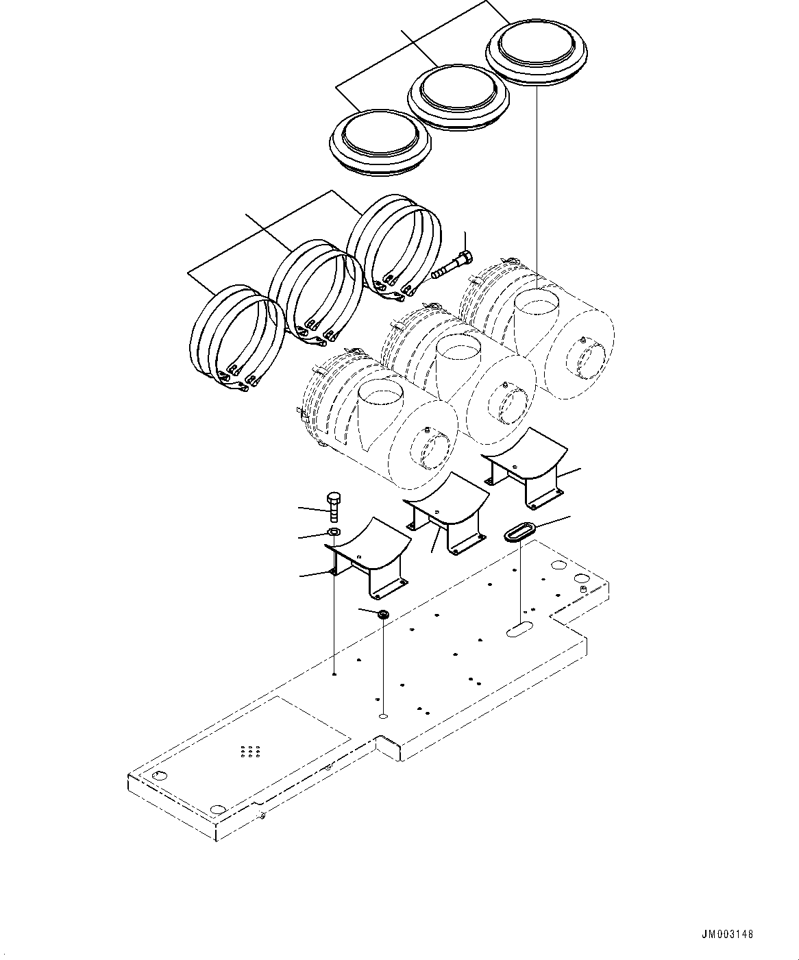 Komatsu parts book diagram for HD785-NI-7 S/N N10561-UP: PLATFORM GROUP (VHMS, PAYLOAD METER) (AIR CLEANER RELATED PARTS)