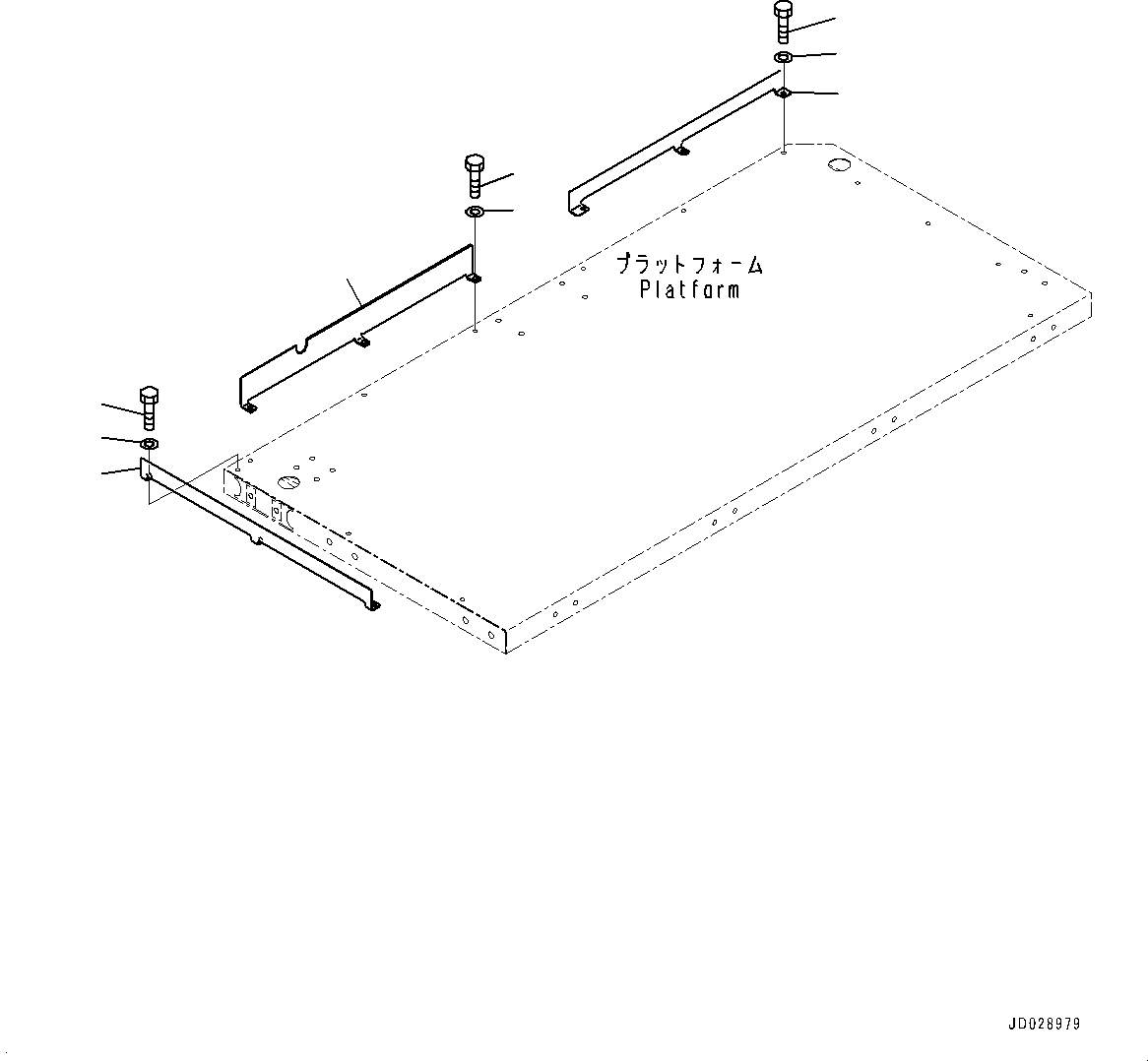 Komatsu parts book diagram for HD785-NI-7 S/N N10561-UP: PLATFORM GROUP (VHMS, PAYLOAD METER, FAST FILL COUPLER) (TOE GUARD R.H.)