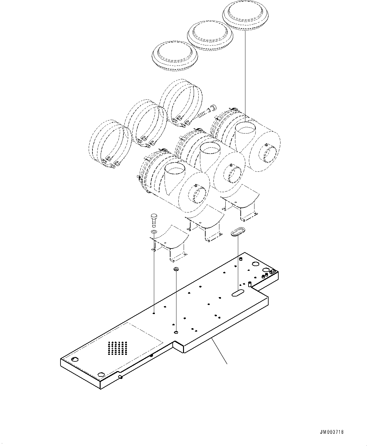 Komatsu parts book diagram for HD785-NI-7 S/N N10561-UP: PLATFORM GROUP (VHMS, PAYLOAD METER, BATTERY DISCONNECT SWITCH, AUTO-GREASING SYSTEM, FAST FILL COUPLER) (PLATFORM, L.H.)
