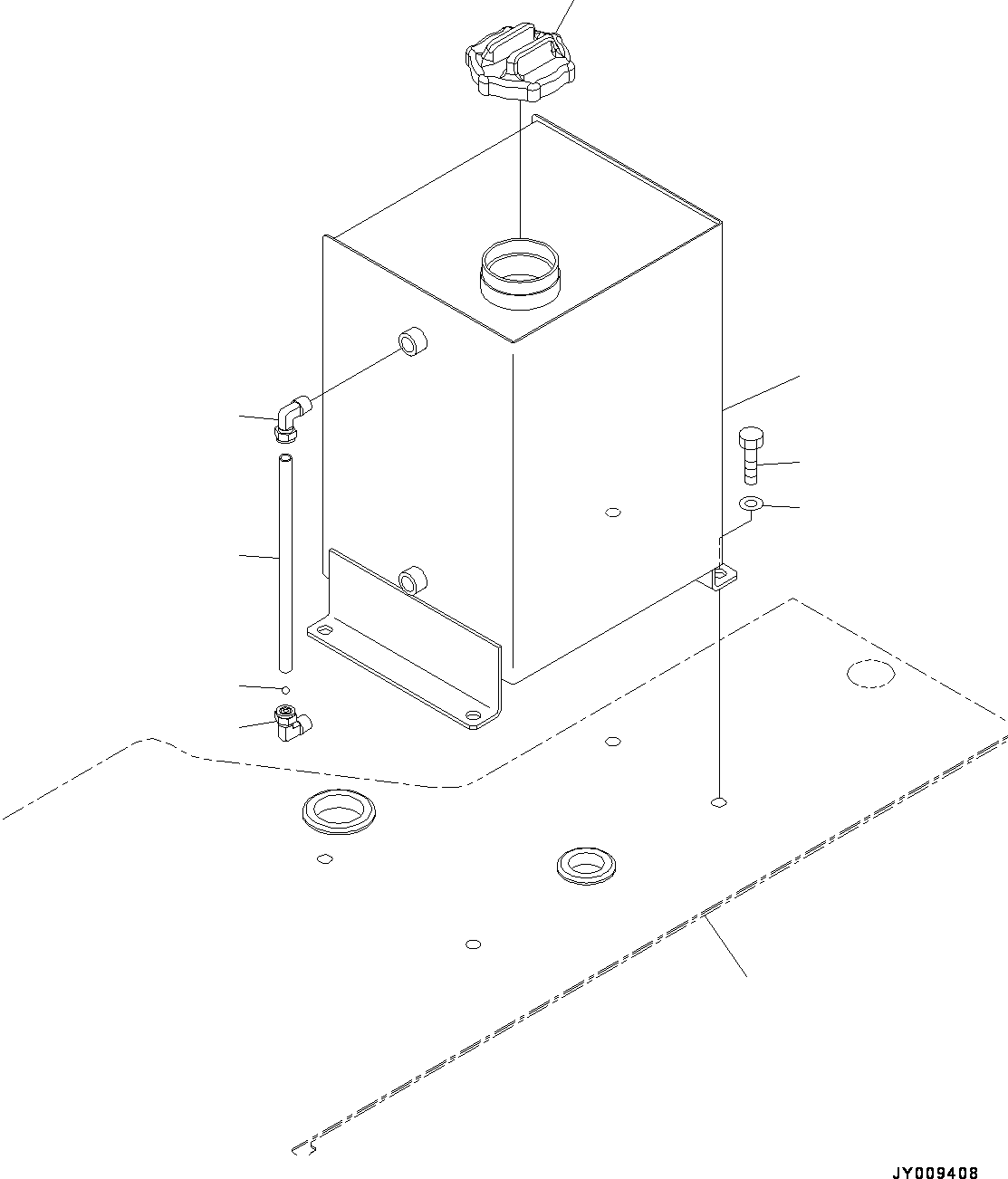 Komatsu parts book diagram for HD785-NI-7 S/N N10561-UP: COOLANT RESERVOIR TANK