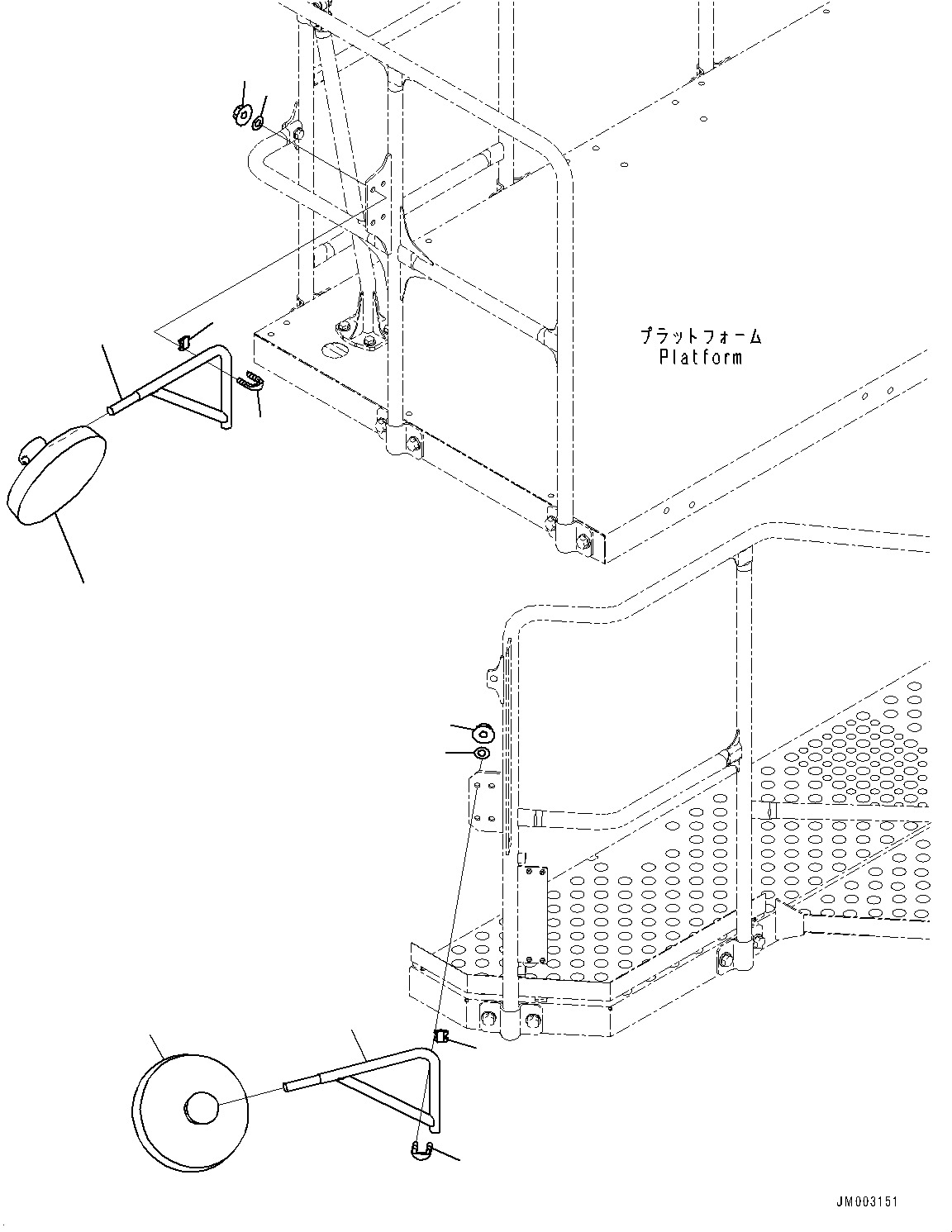 Komatsu parts book diagram for HD785-NI-7 S/N N10561-UP: UNDER VIEW MIRROR (UNDER VIEW MIRROR)