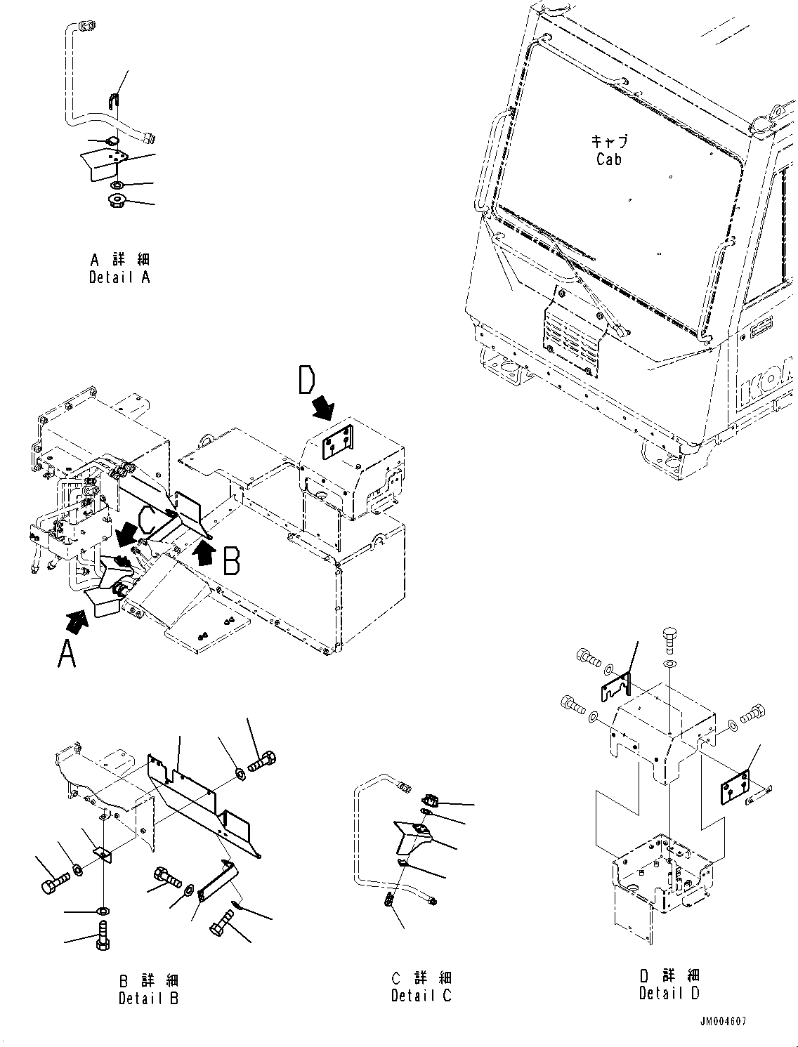 Komatsu parts book diagram for HD785-NI-7 S/N N10561-UP: FIRE PROTECTION (EXHAUST BOX, MUFFLER) (ENGINE REAR COVER) (2/2)