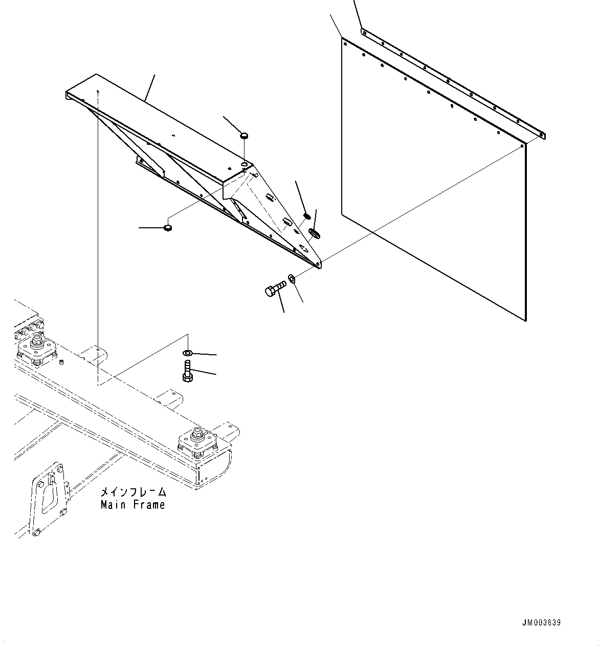 Komatsu parts book diagram for HD785-NI-7 S/N N10561-UP: FENDER (WITHOUT SIDE WORKING LAMP) (L.H.)