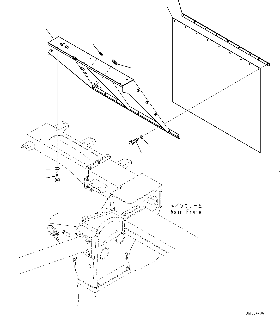 Komatsu parts book diagram for HD785-NI-7 S/N N10561-UP: FENDER (WITHOUT SIDE WORKING LAMP) (R.H.)