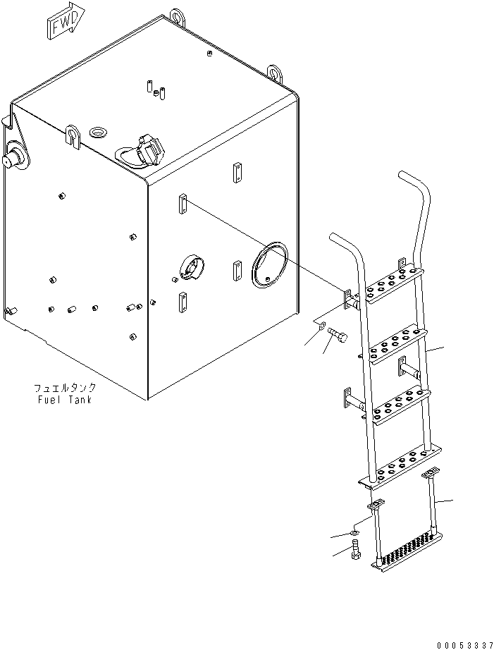 Komatsu parts book diagram for HD785-NI-7 S/N N10561-UP: FUEL TANK LADDER