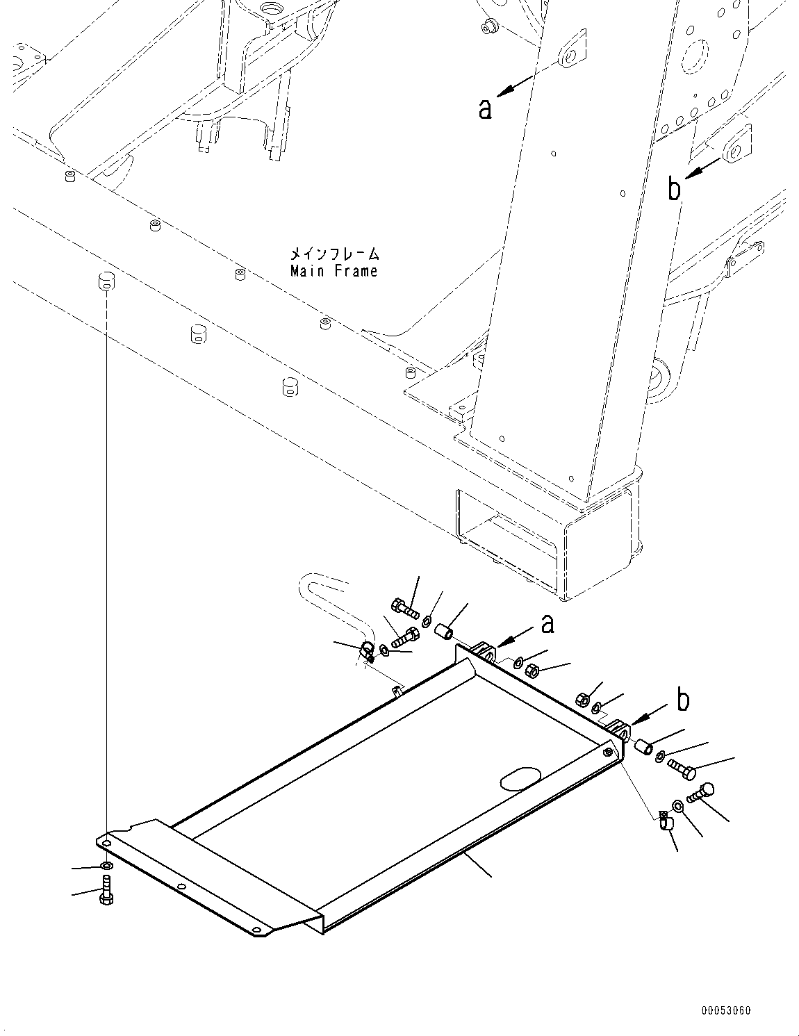 Komatsu parts book diagram for HD785-NI-7 S/N N10561-UP: ENGINE UNDER GUARD