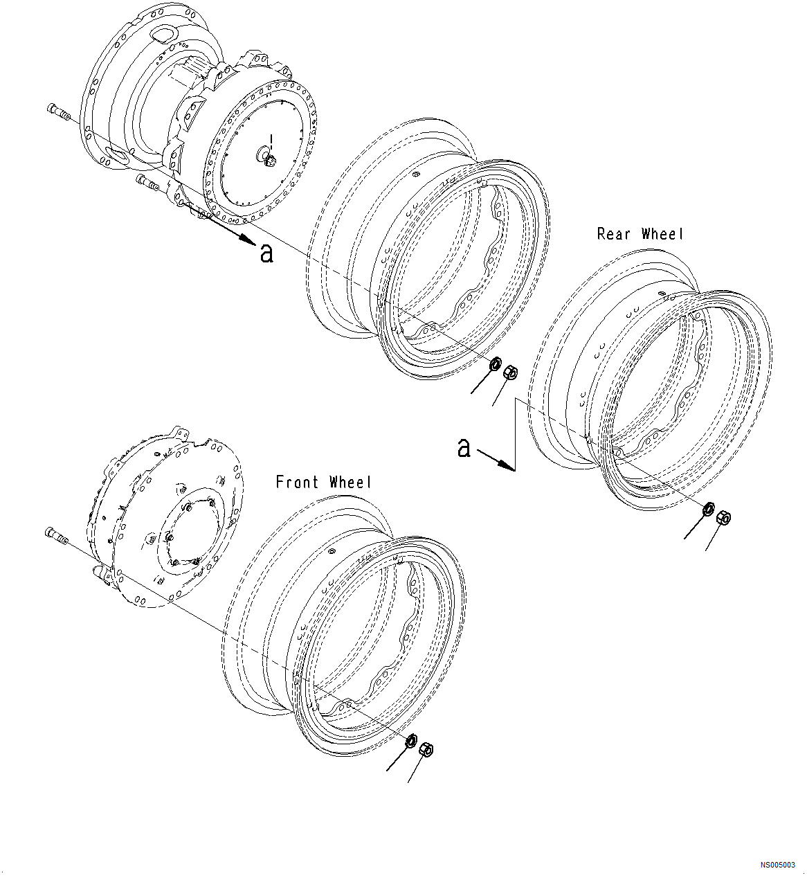 Komatsu parts book diagram for HD785-NI-7 S/N N10561-UP: RIM (MOUNTING PARTS)
