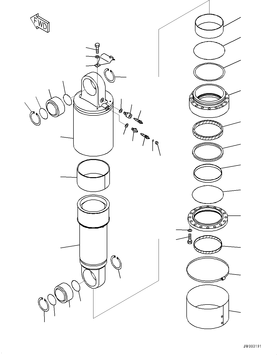 Komatsu parts book diagram for HD785-NI-7 S/N N10561-UP: REAR SUSPENSION