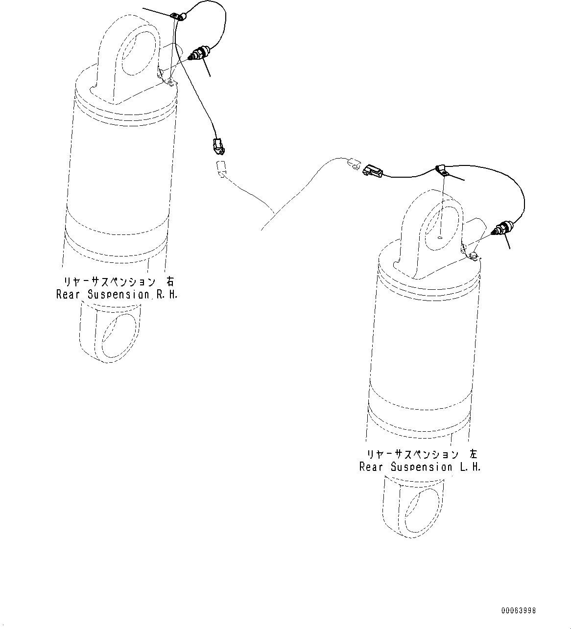 Komatsu parts book diagram for HD785-NI-7 S/N N10561-UP: REAR SUSPENSION PRESSURE SENSOR