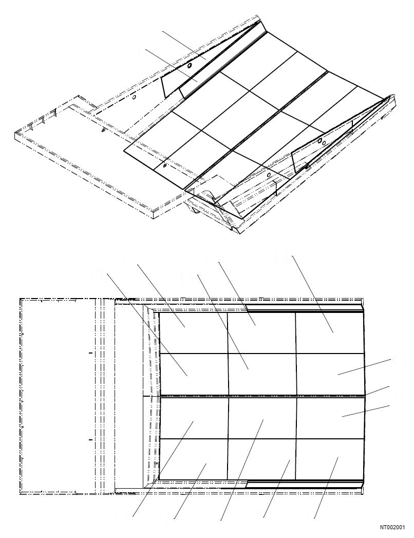 Komatsu parts book diagram for HD785-NI-7 S/N N10561-UP: BODY LINER (FULL LINER U., T10,12 KIPL)