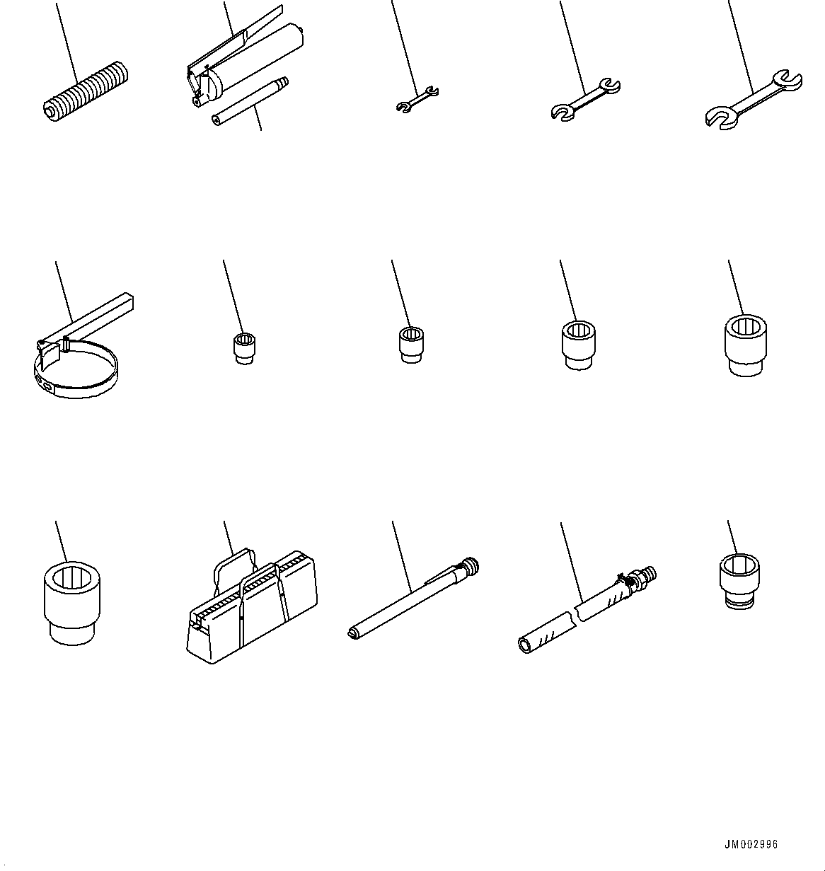 Komatsu parts book diagram for HD785-NI-7 S/N N10561-UP: GENERAL TOOL SET (TOOL KIT) (HOSE)