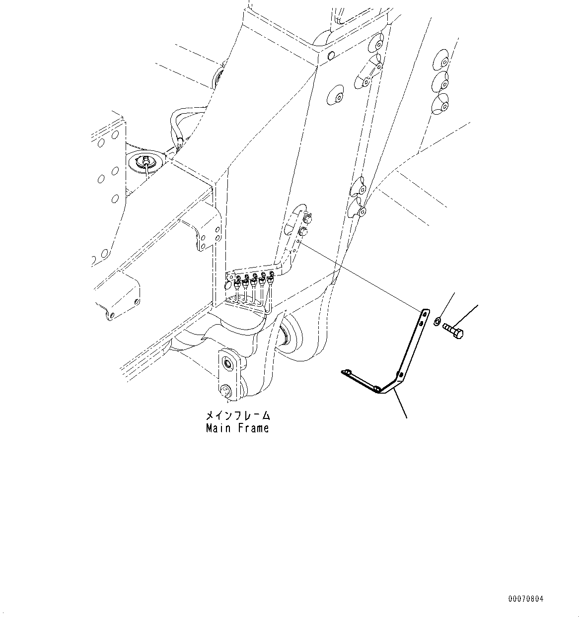 Komatsu parts book diagram for HD785-NI-7 S/N N10561-UP: ENGINE OIL PAN HEATER (BRACKET)