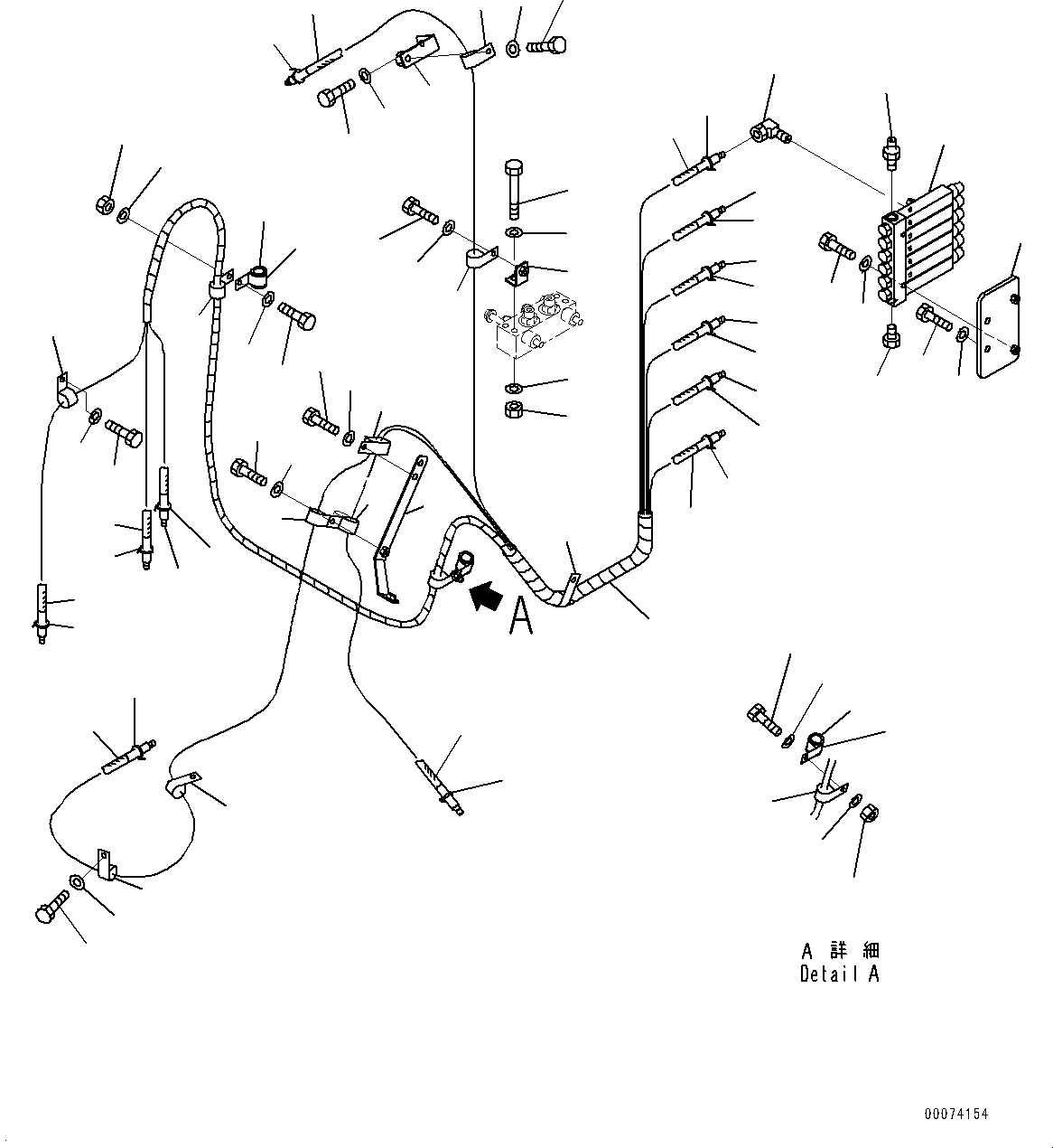 Komatsu parts book diagram for HD785-NI-7 S/N N10561-UP: AUTO-GREASING SYSTEM PIPING (AUTO-GREASING SYSTEM) (FRONT, R.H.)