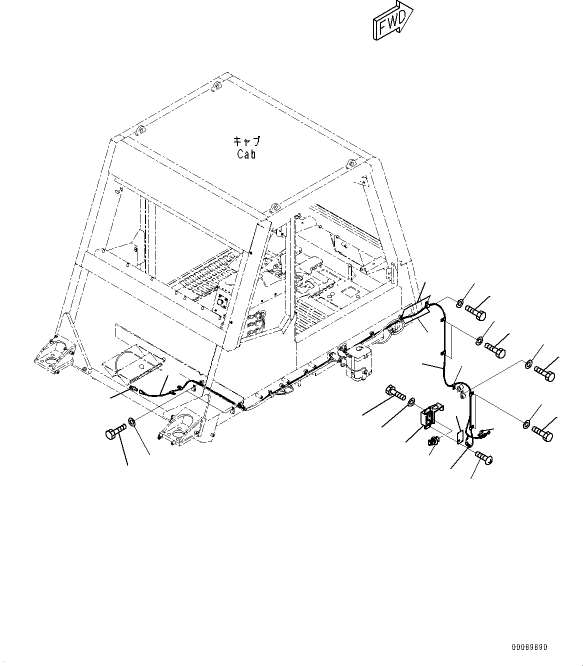 Komatsu parts book diagram for HD785-NI-7 S/N N10561-UP: EMERGENCY ENGINE SHUT-OFF SWITCH