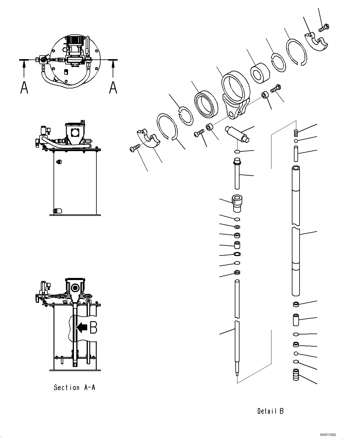Komatsu parts book diagram for HD785-NI-7 S/N N10561-UP: AUTO LUBRICATING U. (2/5) (#N10773 -)