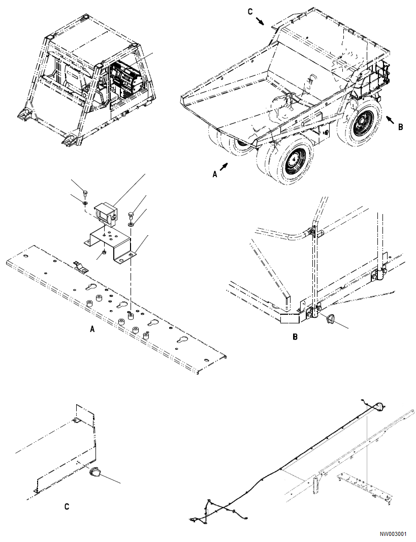 Komatsu parts book diagram for HD785-NI-7 S/N N10561-UP: REAR MONITOR