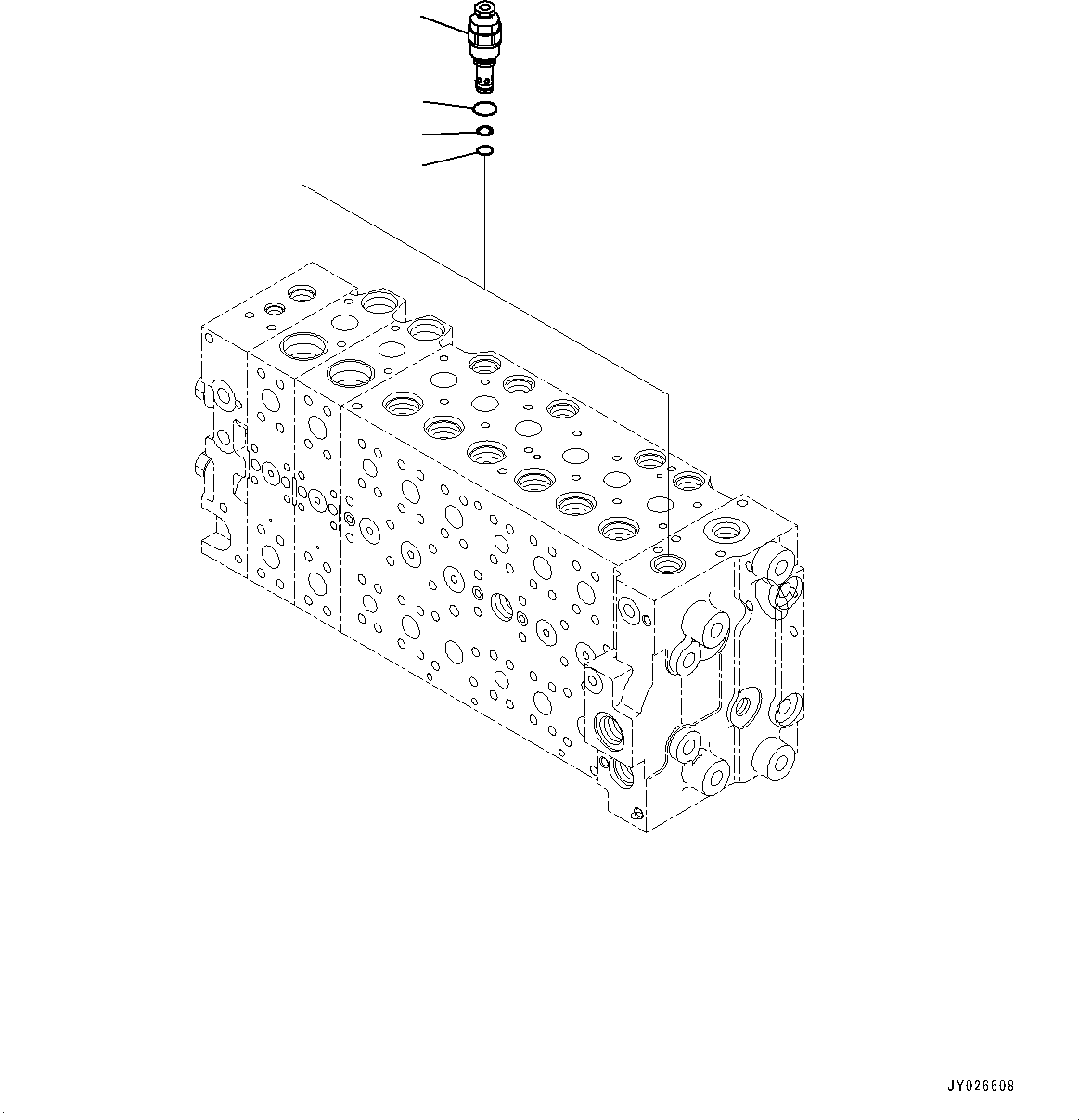 Excavators Komatsu / PC240LC-11 S/N K70001-UP(PC00003U) / Control Valve, 2-additional Actuator Piping, Tool Control, 8/9-spool (9/21) (#K70363-)(H007009 : H0120-003009)