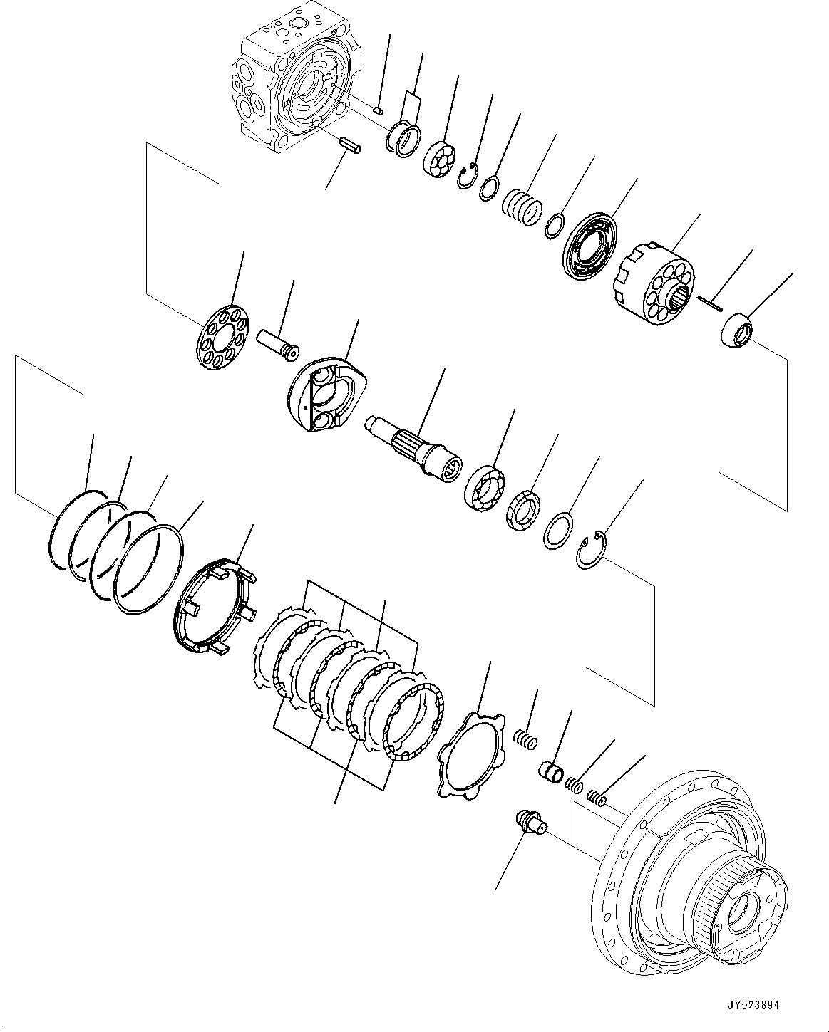 Excavators Komatsu / PC240LC-11 S/N K70001-UP(PC00003U) / Travel Motor and Final Drive, Inner Parts, L.H. (2/2)(P003002 : P1210-001002)