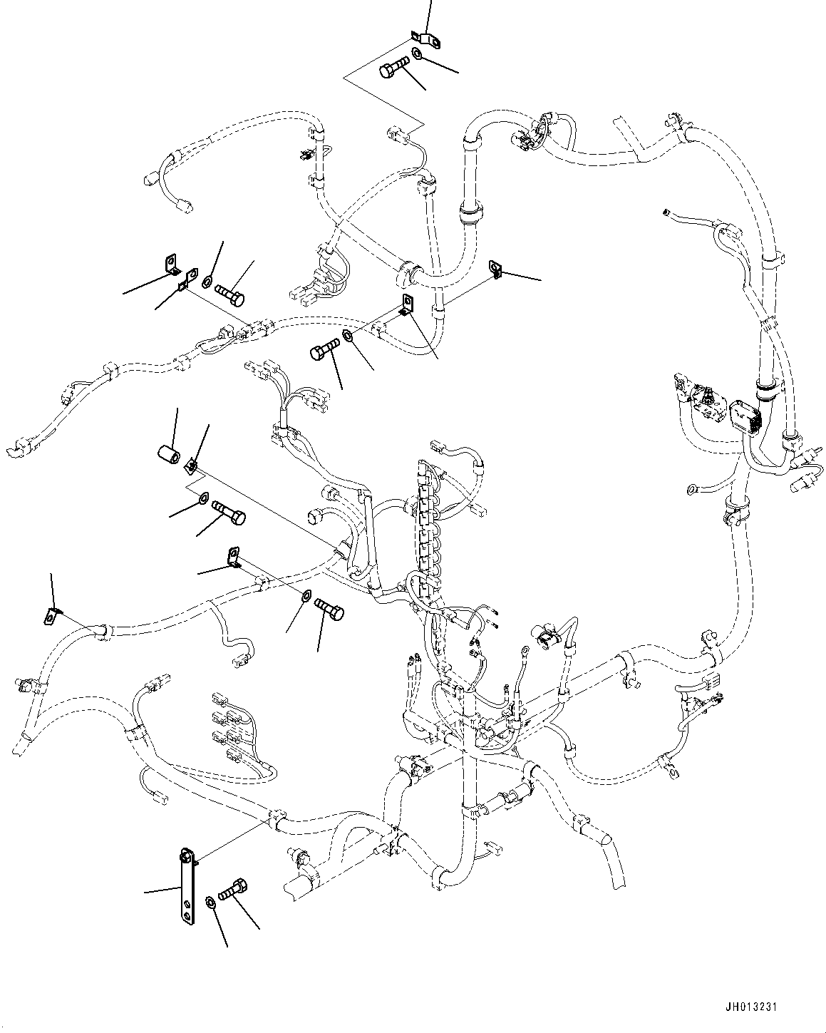 Komatsu parts book diagram for PC240NLC-11 S/N K70001-UP: ELECTRIC WIRING HARNESS, MAIN WIRING HARNESS CLAMP (2/5)