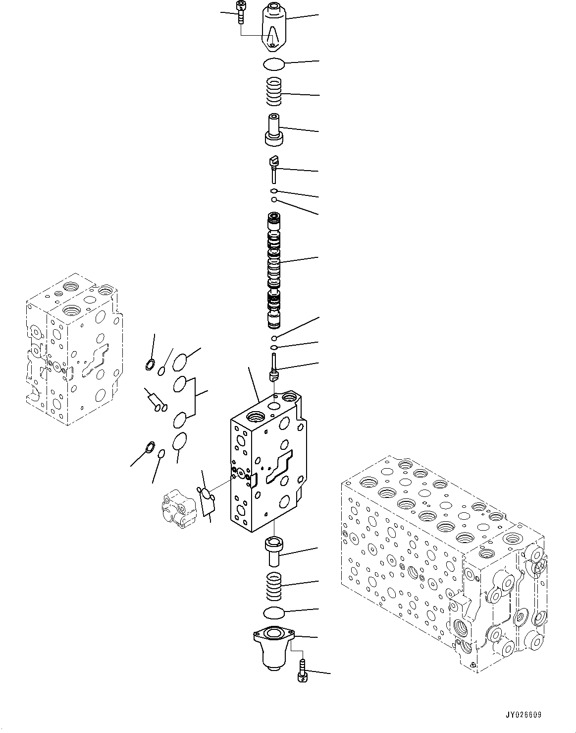 Komatsu parts book diagram for PC240NLC-11 S/N K70001-UP: CONTROL VALVE, 2-ADDITIONAL ACTUATOR PIPING, TOOL CONTROL, 8/9-SPOOL (16/21) (#K70363-)