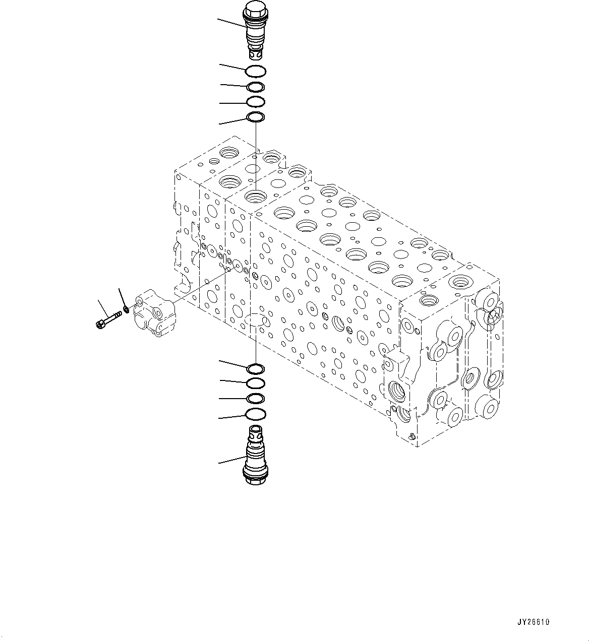 Komatsu parts book diagram for PC240NLC-11 S/N K70001-UP: CONTROL VALVE, 2-ADDITIONAL ACTUATOR PIPING, TOOL CONTROL, 8/9-SPOOL (17/21) (#K70363-)