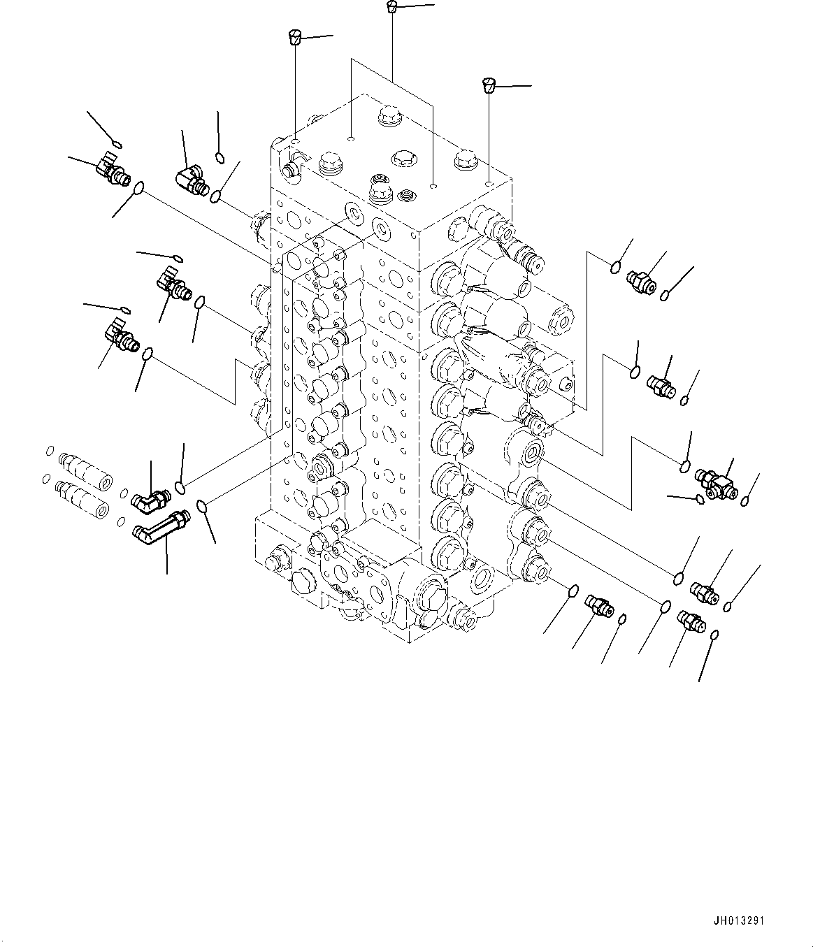 Komatsu parts book diagram for PC240NLC-11 S/N K70001-UP: CONTROL VALVE, 2-ADDITIONAL ACTUATOR PIPING, TOOL CONTROL, CONNECTING PARTS (1/3) (#K70363-)
