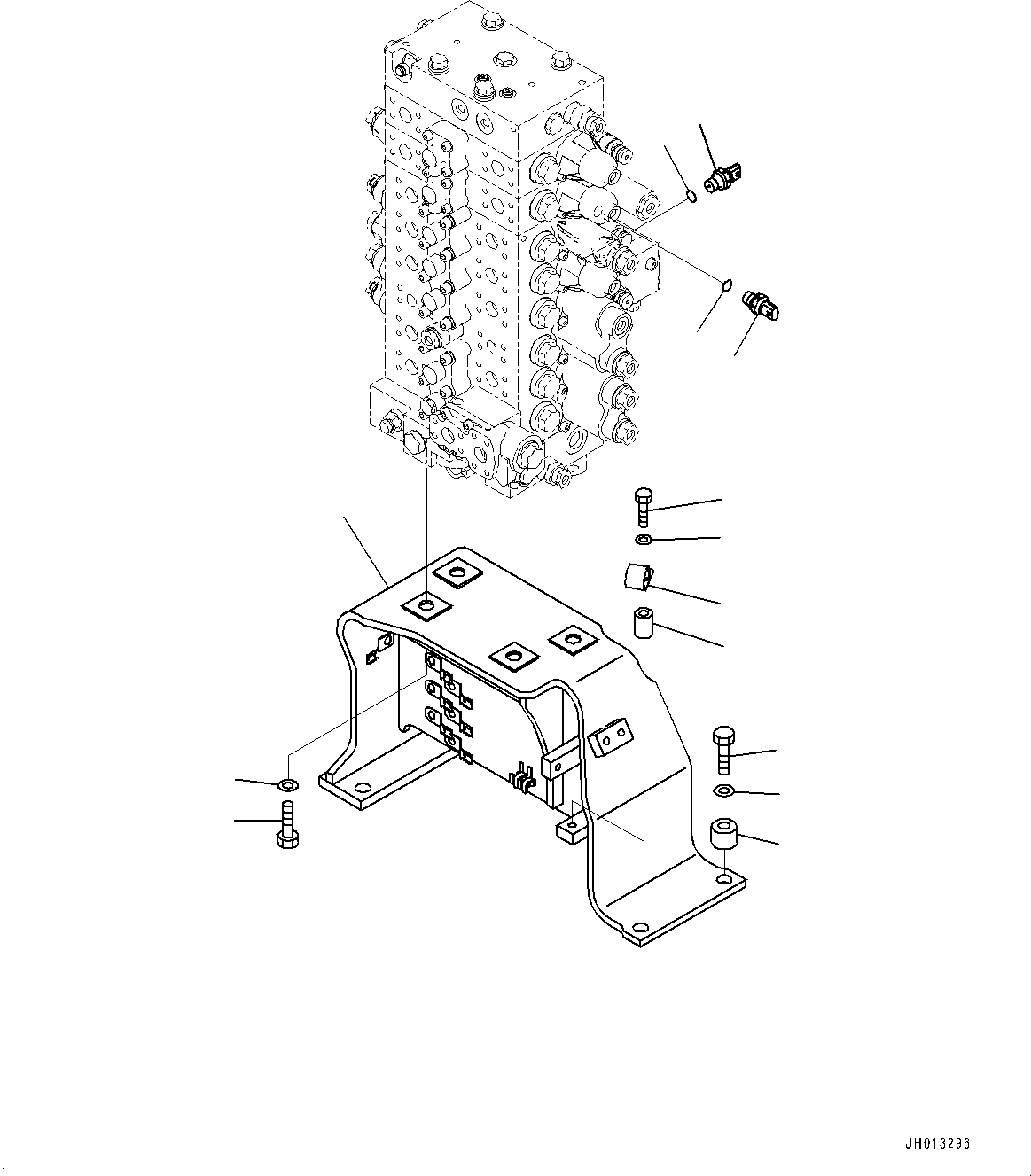 Komatsu parts book diagram for PC240NLC-11 S/N K70001-UP: CONTROL VALVE, 2-ADDITIONAL ACTUATOR PIPING, TOOL CONTROL, VALVE BRACKET AND SENSOR (#K70363-)
