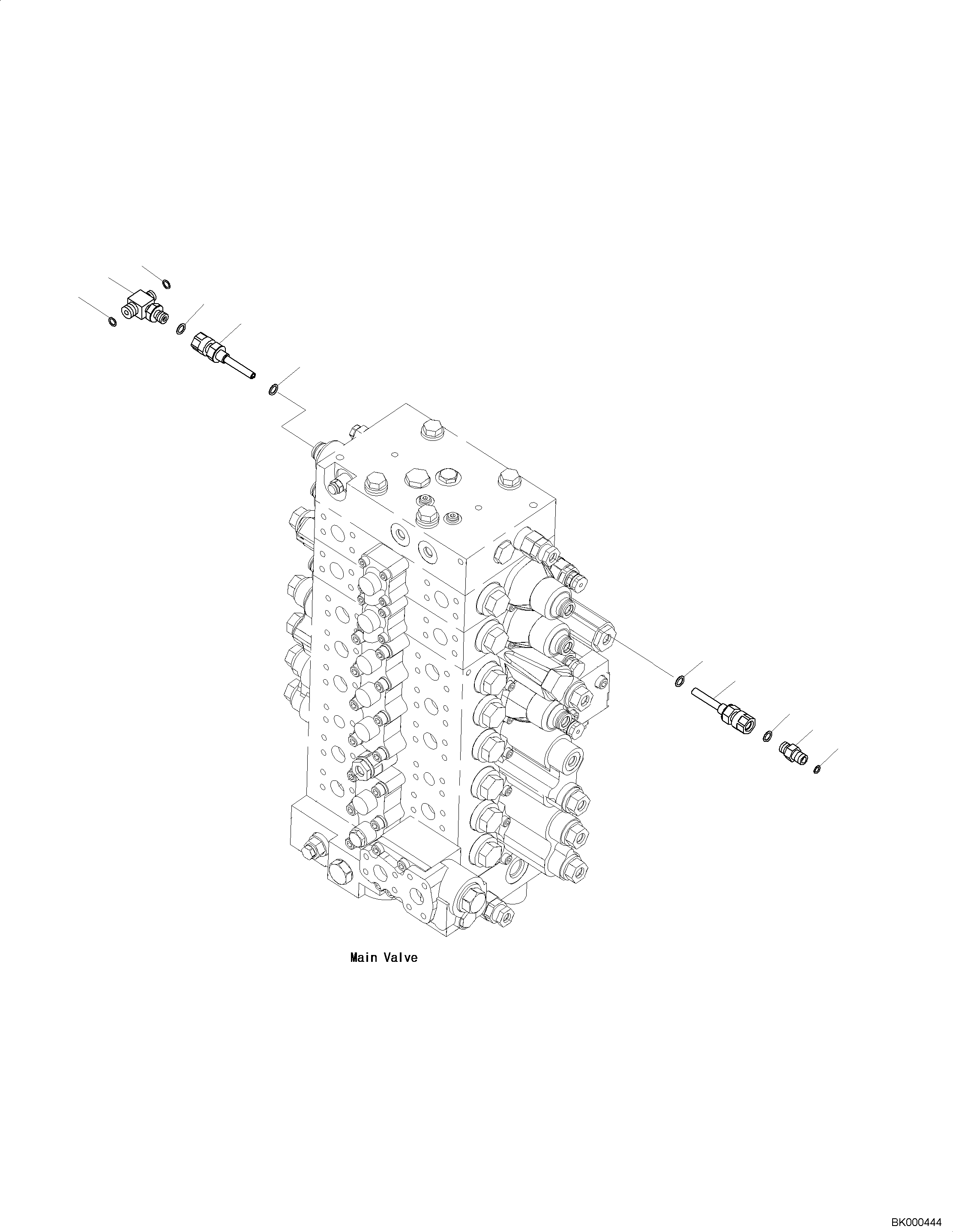 Komatsu parts book diagram for PC240NLC-11 S/N K70001-UP: CONTROL VALVE, 2-ADDITIONAL ACTUATOR PIPING, TOOL CONTROL, 8/9-SPOOL (4/21) (#K70363-)