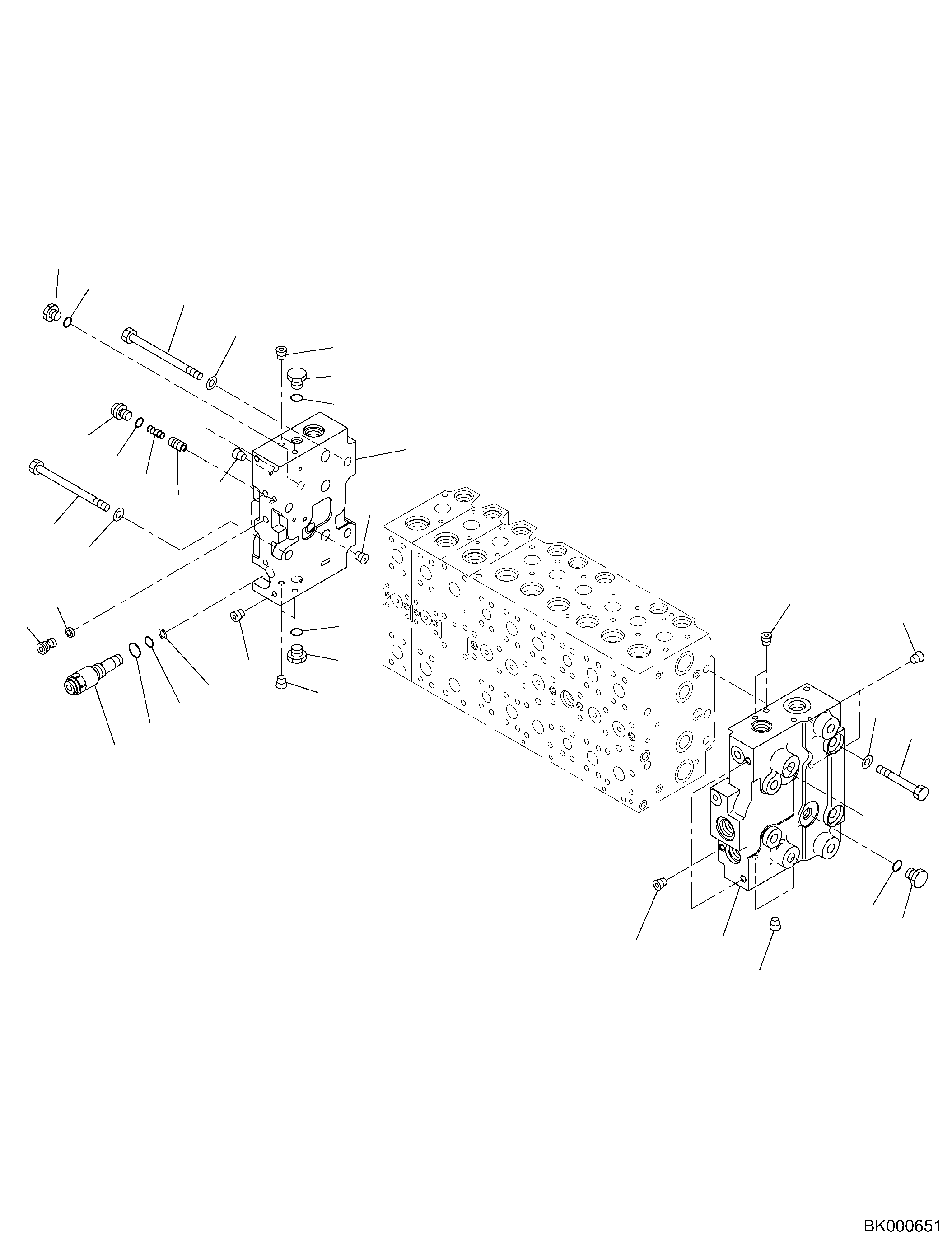 Komatsu parts book diagram for PC240NLC-11 S/N K70001-UP: CONTROL VALVE ADDITIONAL PARTS, FOR 2-PIECE BOOM, 2-ADDITIONAL ACTUATOR PIPING, TOOL CONTROL, 9-SPOOL (1/4) (#K70363-)