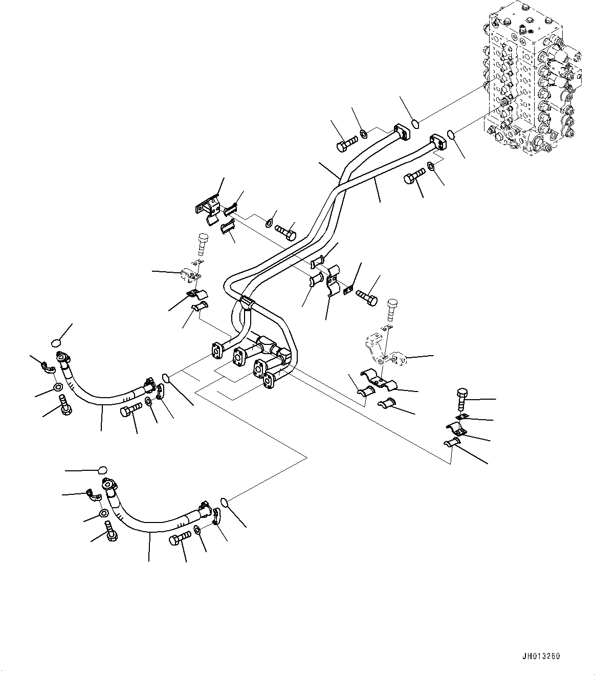 Komatsu parts book diagram for PC240NLC-11 S/N K70001-UP: BOOM PIPING